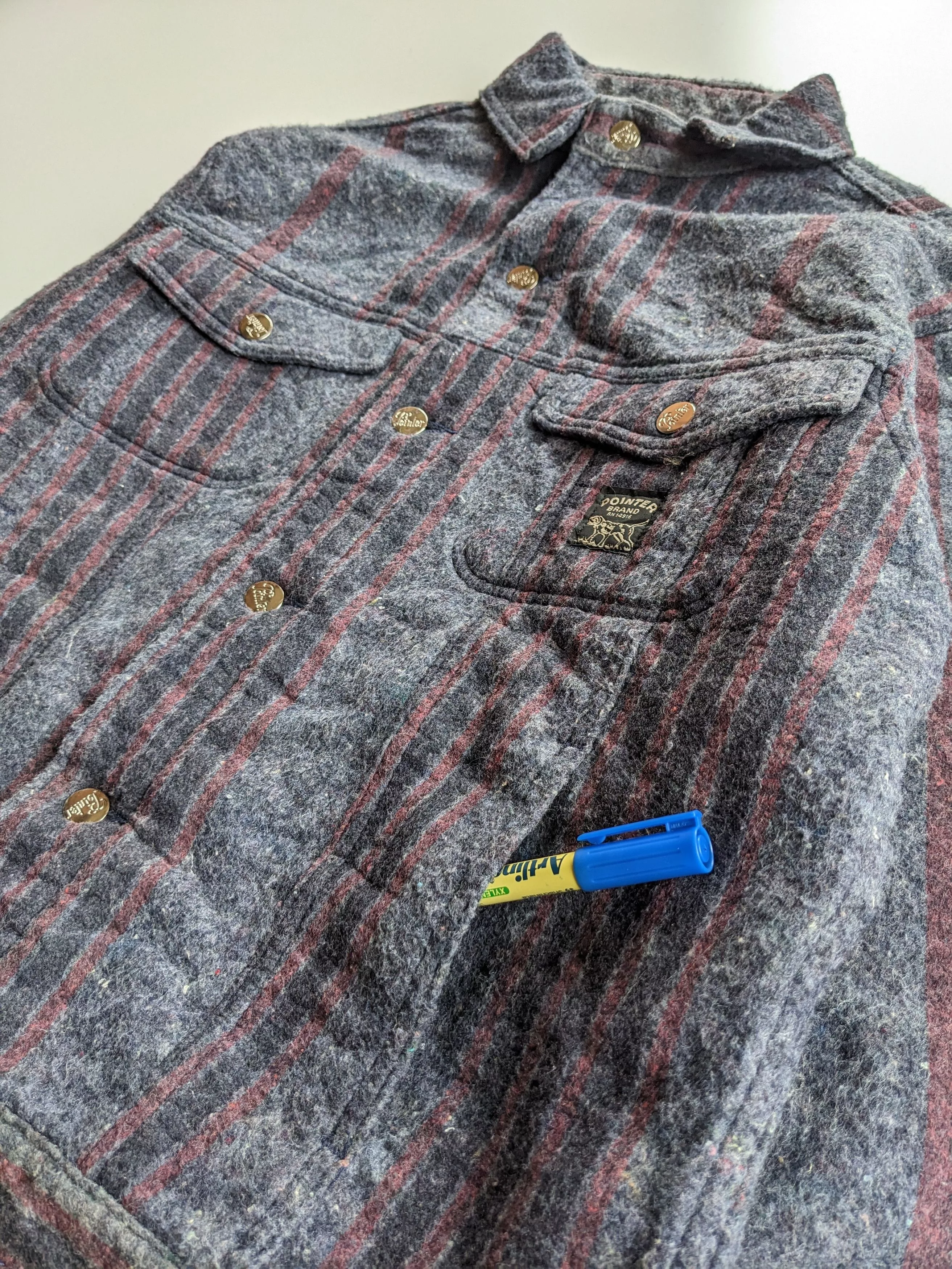 Pointer Light Jackets Vintage 80s Pointer wool blanket jacket Gray