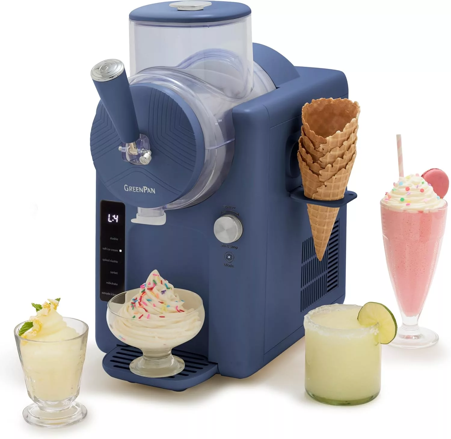 GreenPan Frost Ice Cream and Slushie Maker Soft Serve Frozen Yogurt Milkshakes 6 Modes