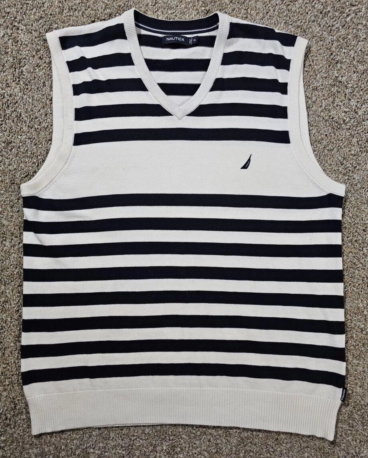 Nautica Light Jackets Nautica Striped Blue White Preppy Vest XL