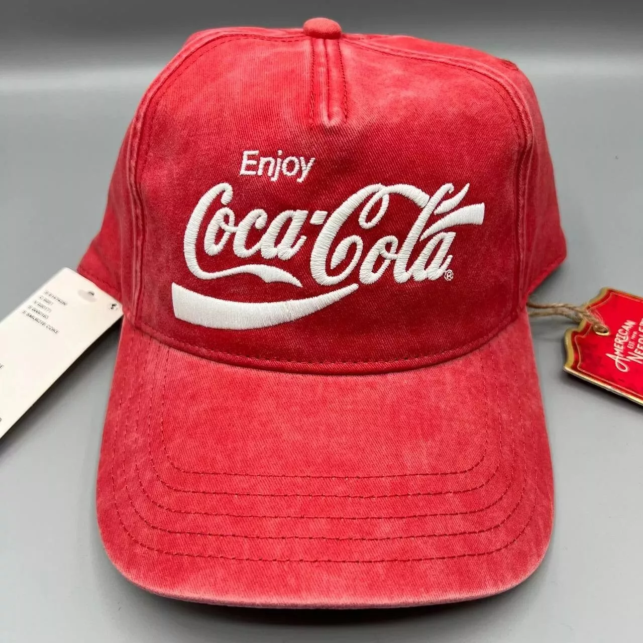 American Needle Hats Coca Cola Coke Hat Men Washed American Needle Snap Back Cap Red