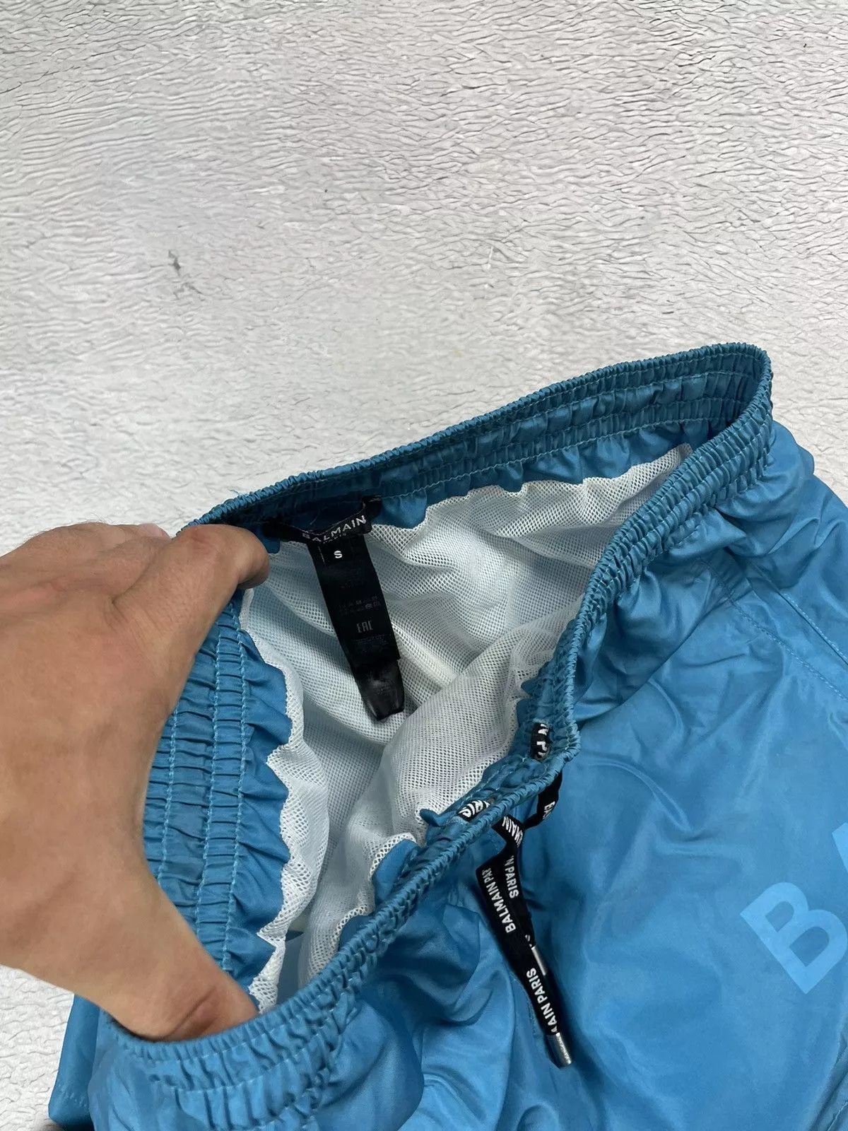 Balmain Swimwear Balmain blue basic logo print swim shorts trunks Small