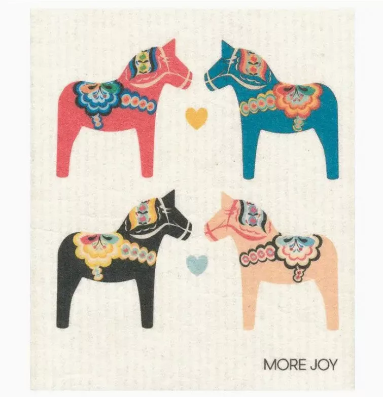 Dala Horse Swedish Dishcloth