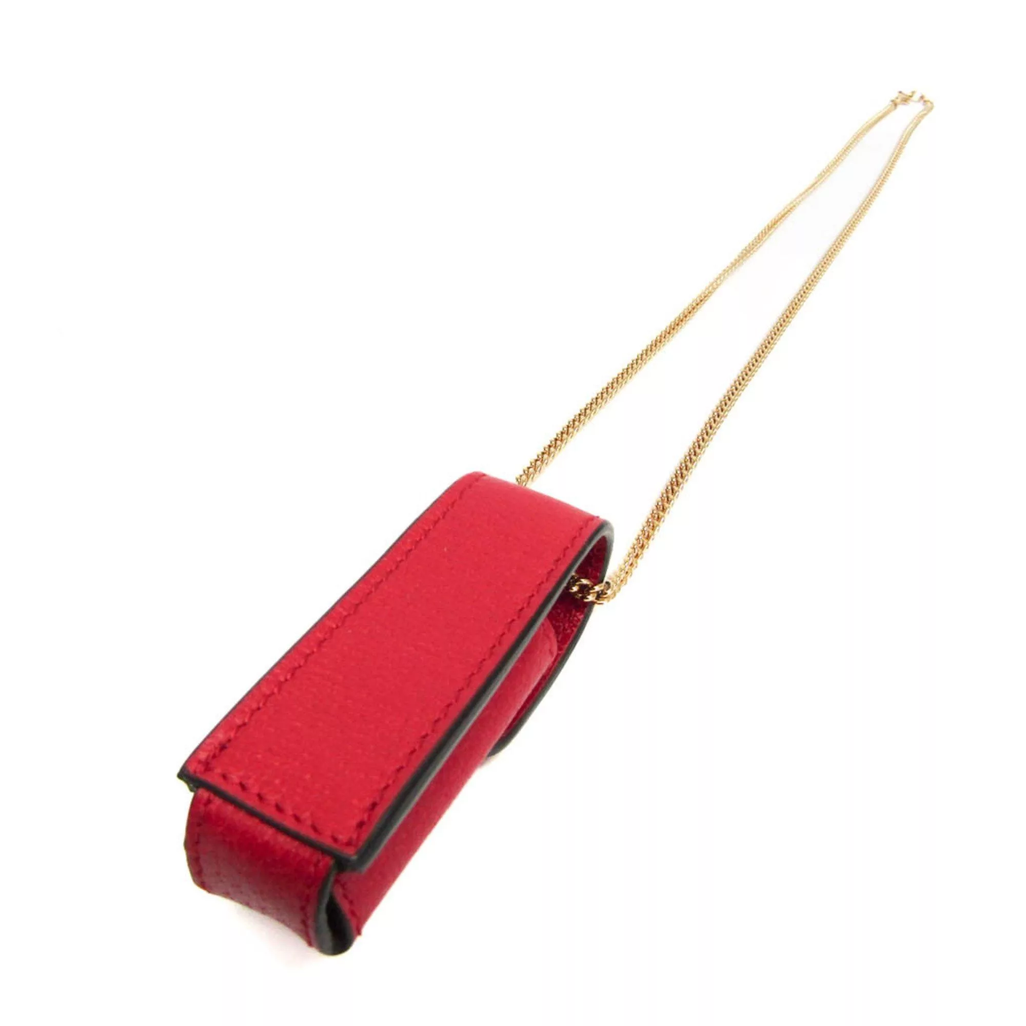 Gucci Miscellaneous Gucci Leather Lipstick Case Red Color 615998