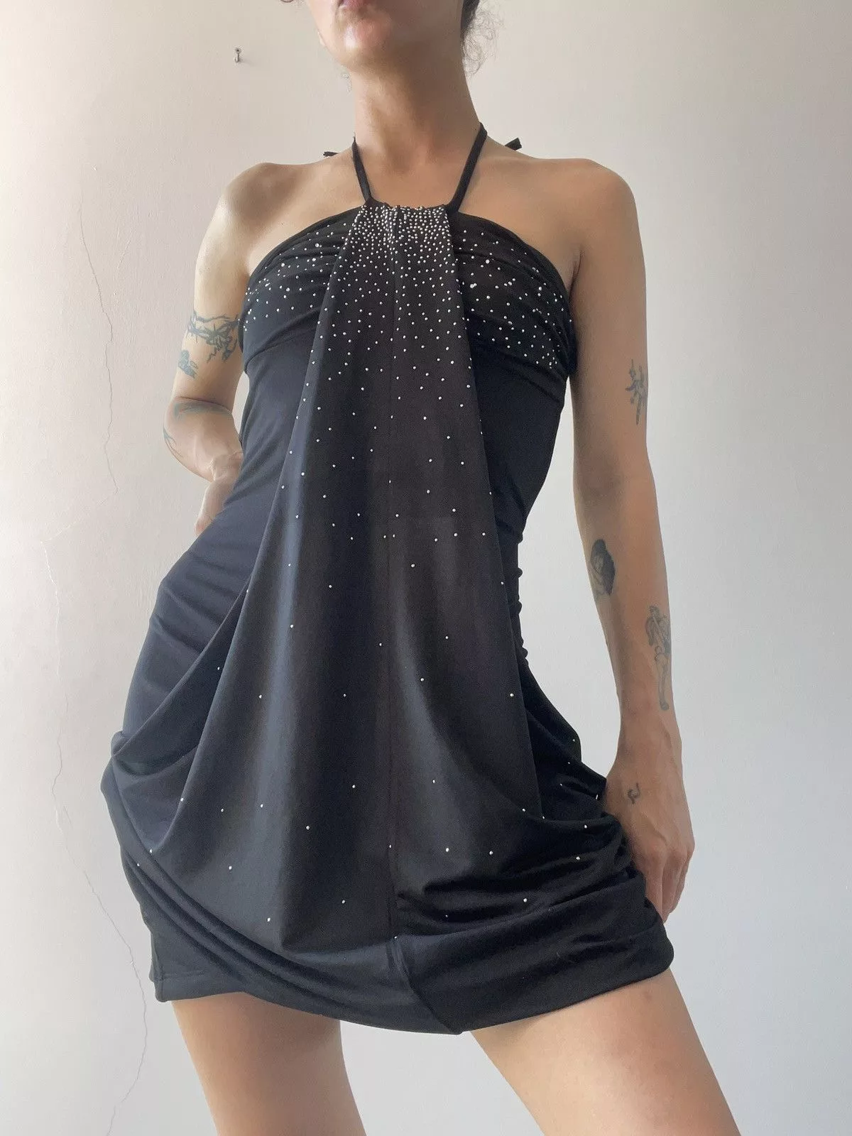 Vintage Mini Dresses Vintage Y2k dress Black