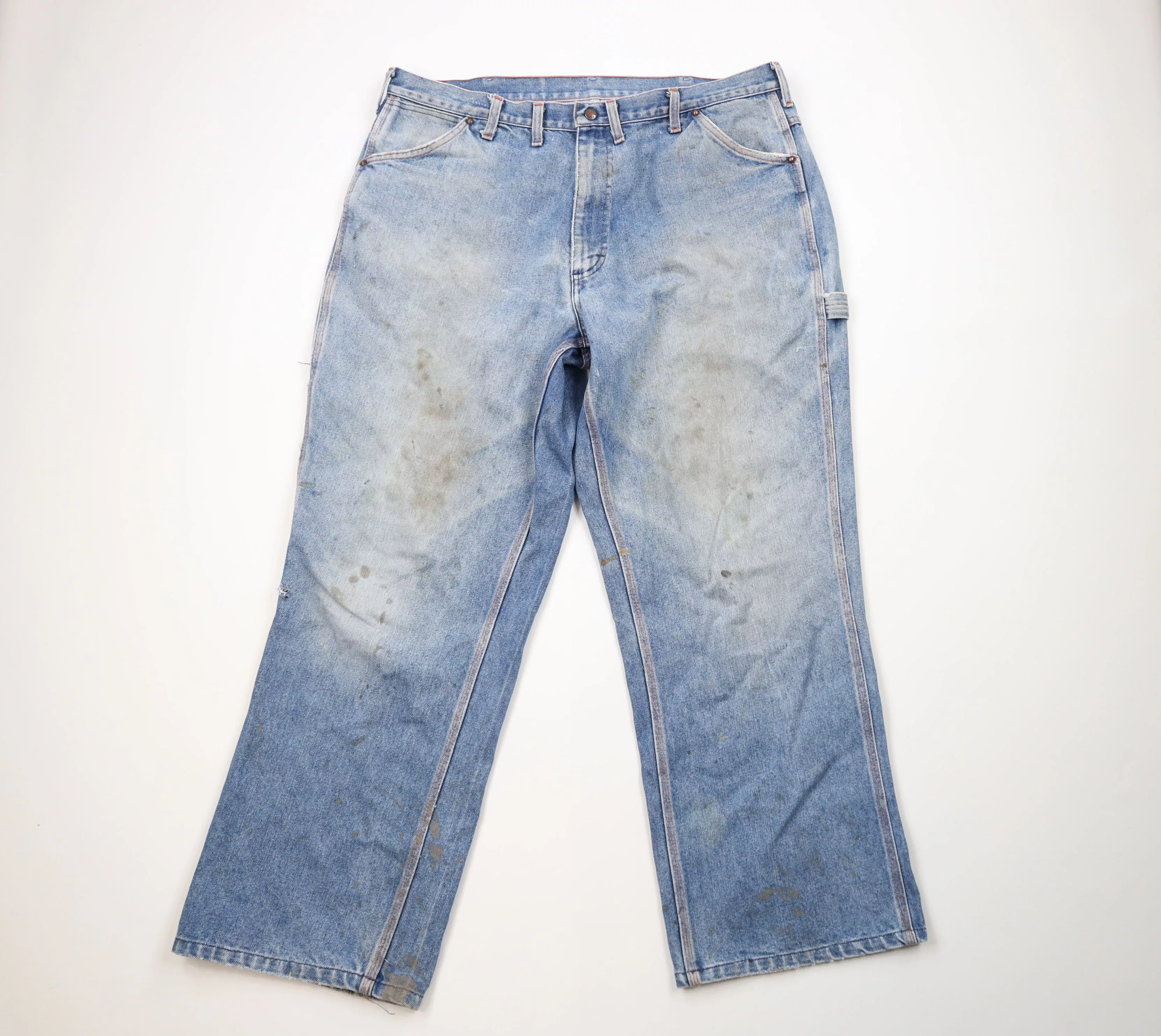 Vintage Denim Vintage 90s Big Mac Wide Leg Dungaree Work Denim Jeans Blue