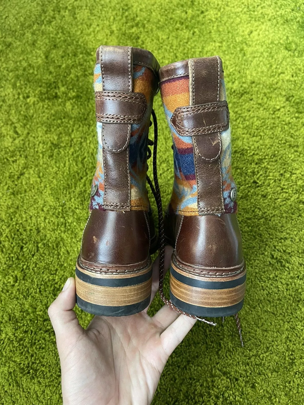 Clarks Boots Clarks × Genuine Leather × Pendleton Pendleton x Clarks wool plaid + real leather boots Brown