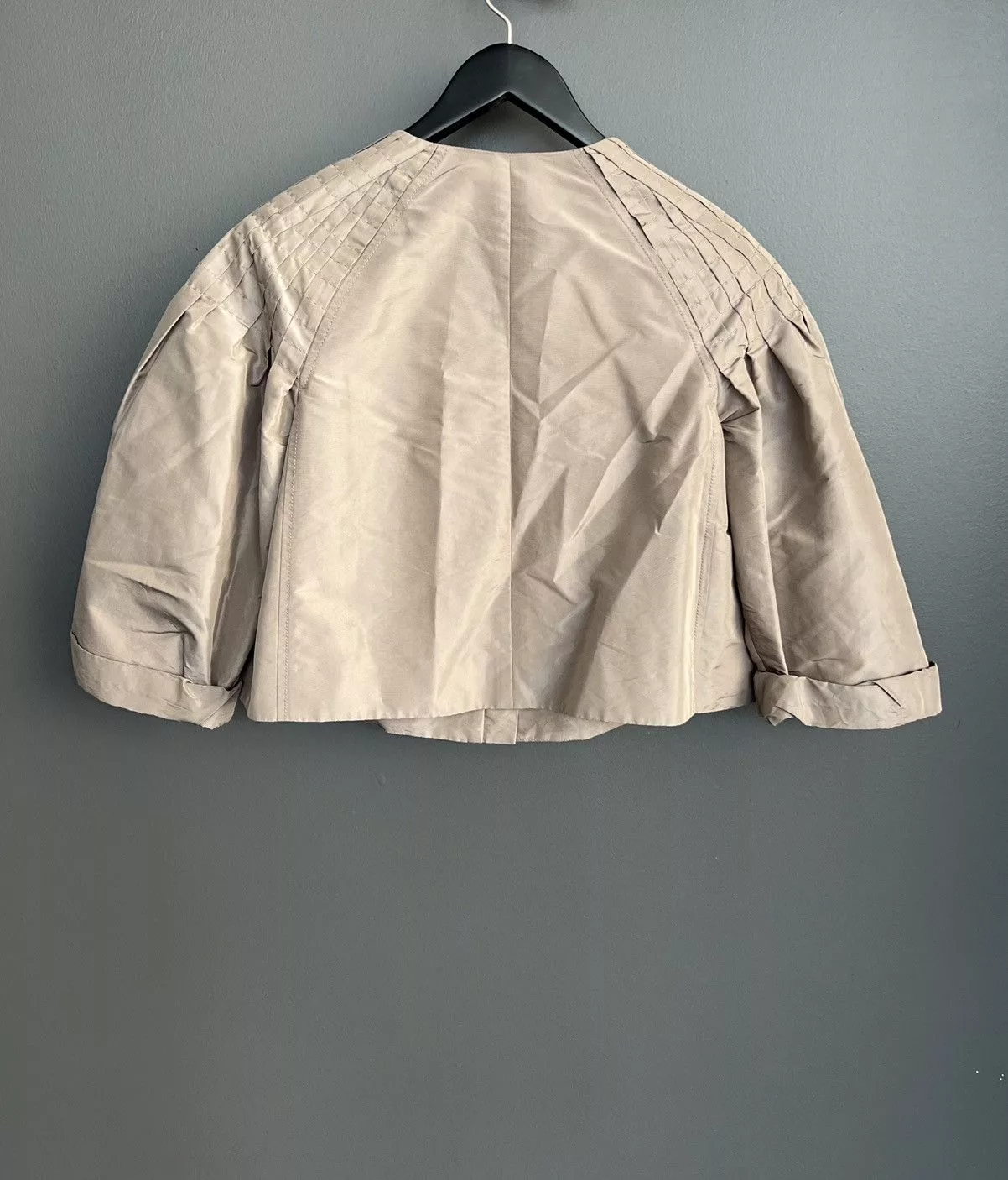 Prada Jackets Prada FW08 Cropped Silk and Nylon Jackets Beige