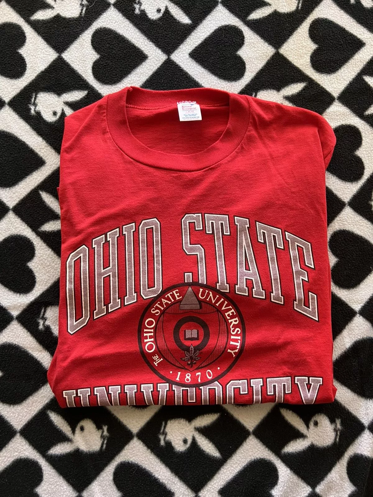 Vintage Short Sleeve T Shirts Vintage 90s Ohio State University Collegiate Tee Red