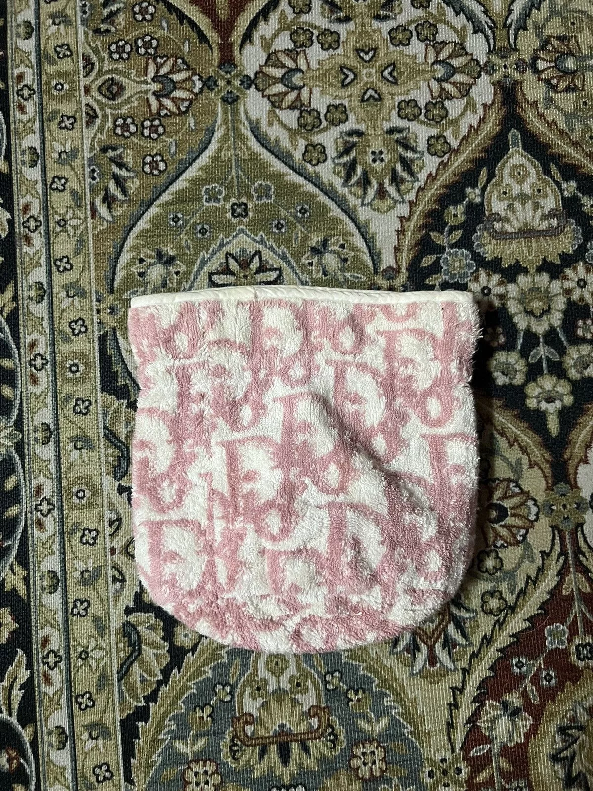 Dior Other DIOR TROTTER DRAWSTRING MINI POUCH PINK WHITE BAG Luxury