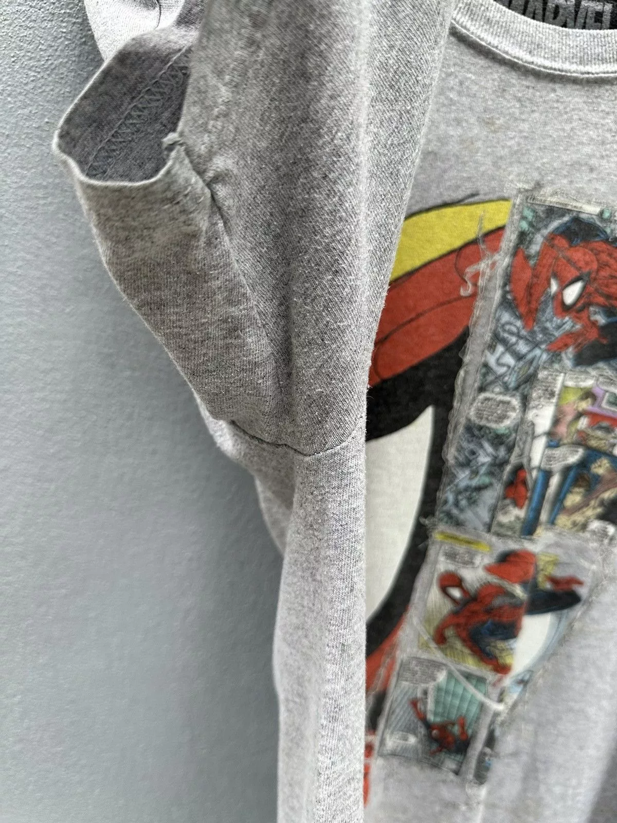 Anime Short Sleeve T Shirts Anime × Marvel Comics Marvel Spiderman Printed Tshirt A68 Silver