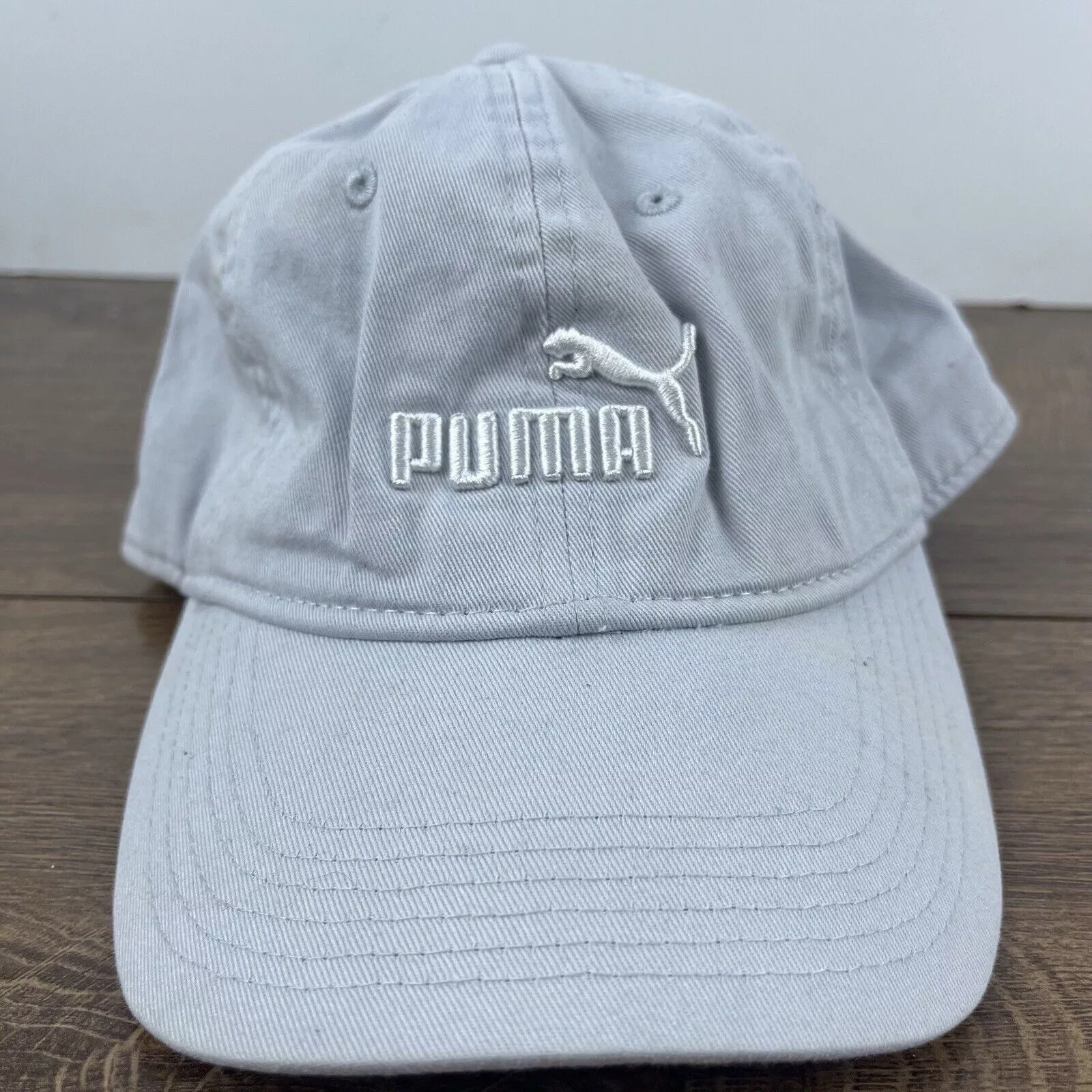 Puma Hats PUMA White Gray Hat PUMA Hat White Adjustable Hat White Adul