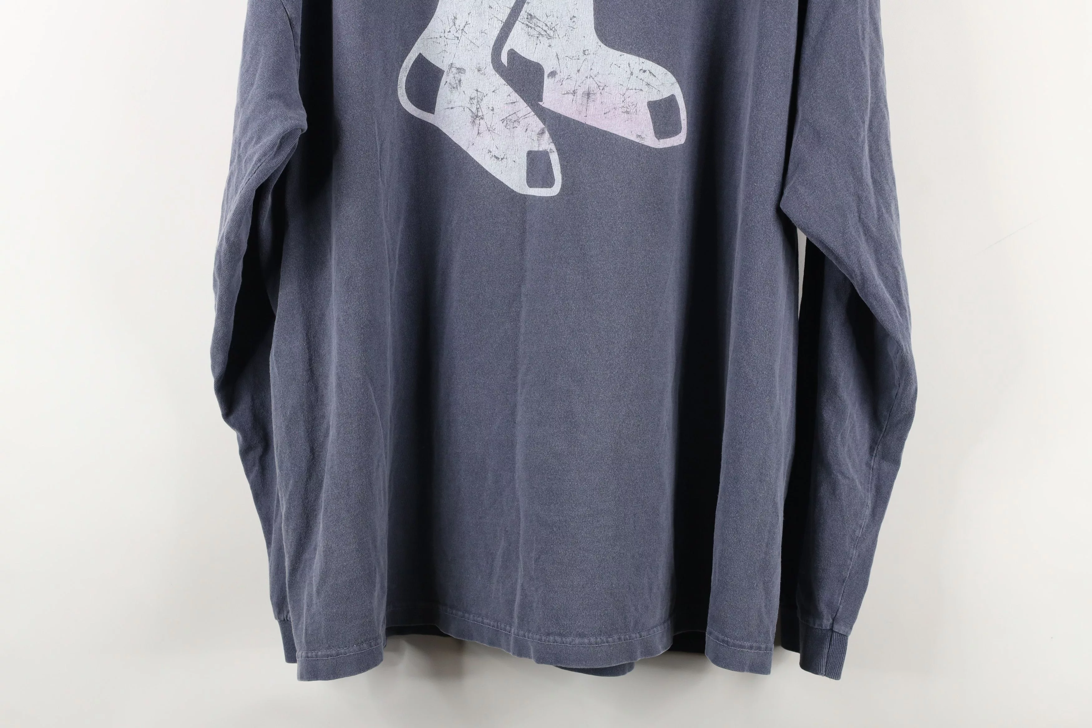 Vintage Long Sleeve T Shirts Vintage 90s Boston Red Sox Baseball Long Sleeve T-Shirt USA Blue