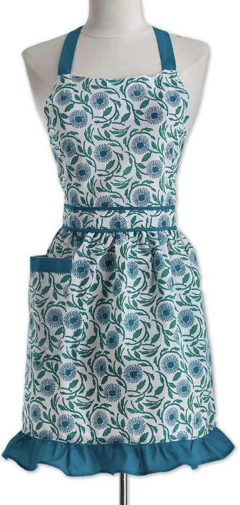Flower Grove Apron Blue