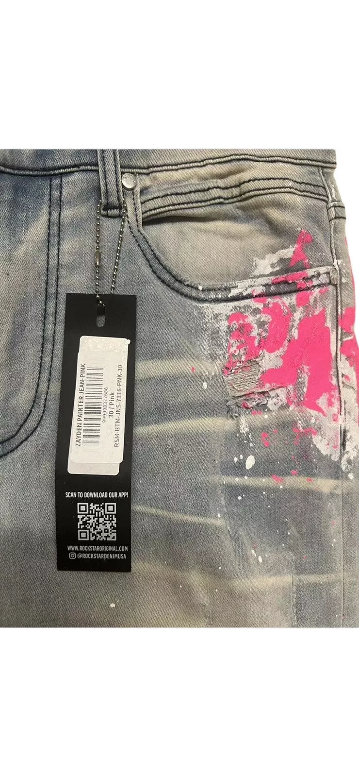 Rockstar Games Denim Rockstar Games Rockstar Patchwork Jeans Ripped Bleached Jeans Sz 30 Multi White