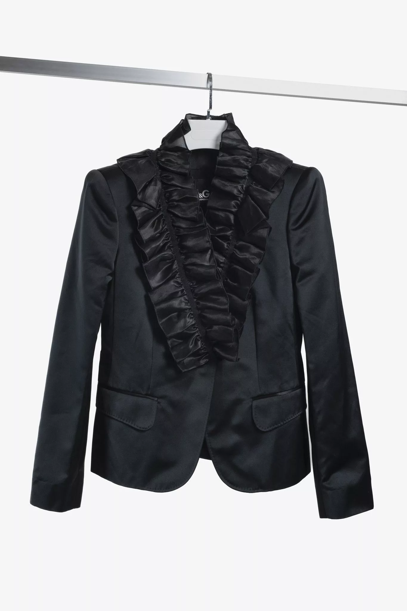 Dolce & Gabbana Blouses Dolce & Gabbana D&G Black Organza Ruffle Neckline Jacket