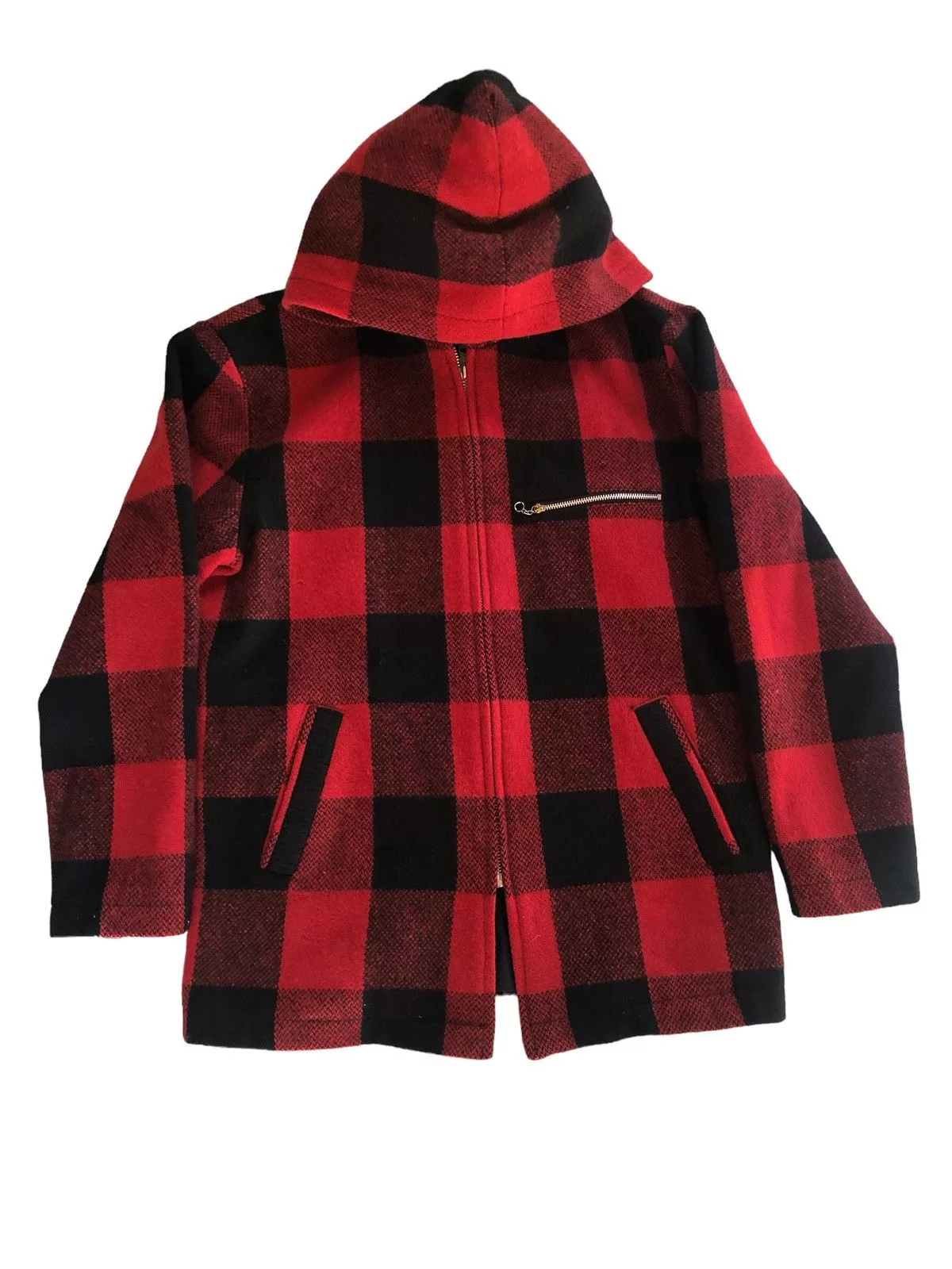 Dry Bones Light Jackets Dry Bones Check Tartan Parkas Wool Jacket Red