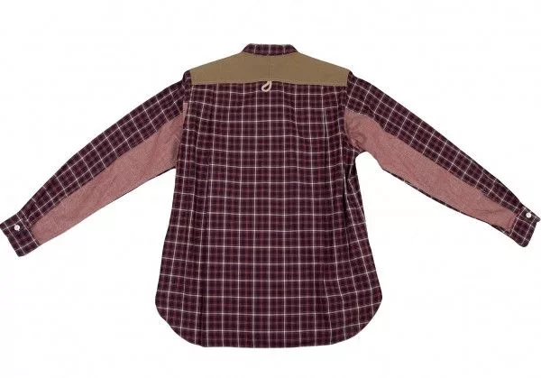 Junya Watanabe Shirts Button Ups Junya Watanabe Shirt Paneled Check Switch Long Sleeve Red