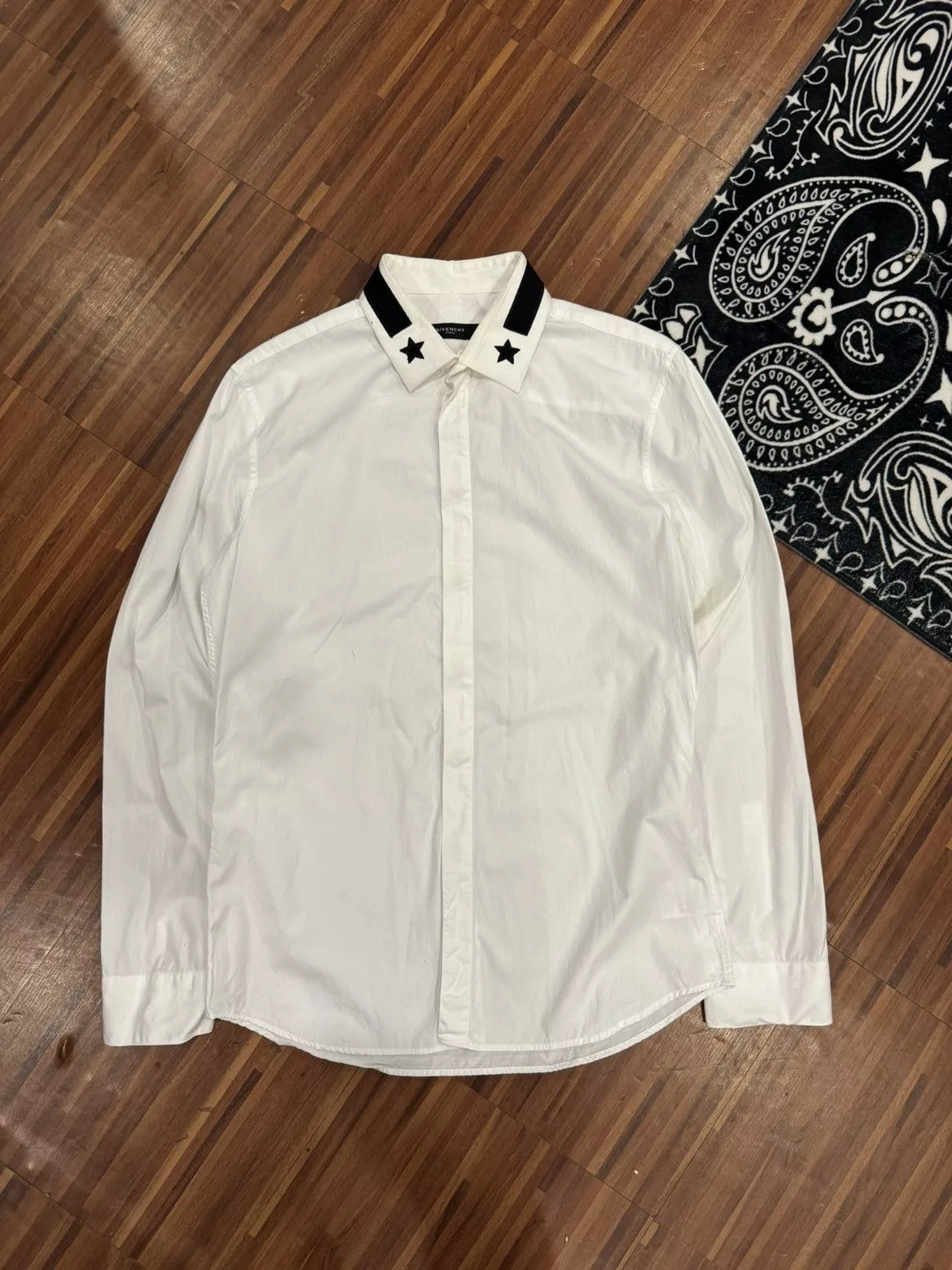Givenchy Shirts Button Ups Givenchy Star Embroidered Tailored White