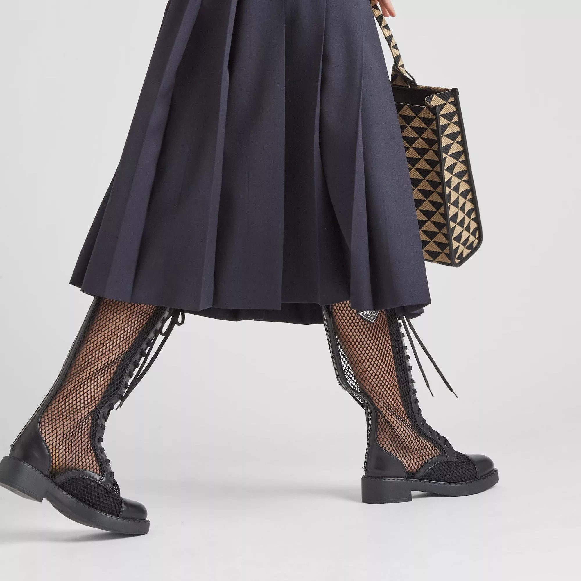 Prada Boots Prada Rete Rois Knee High Boots Black