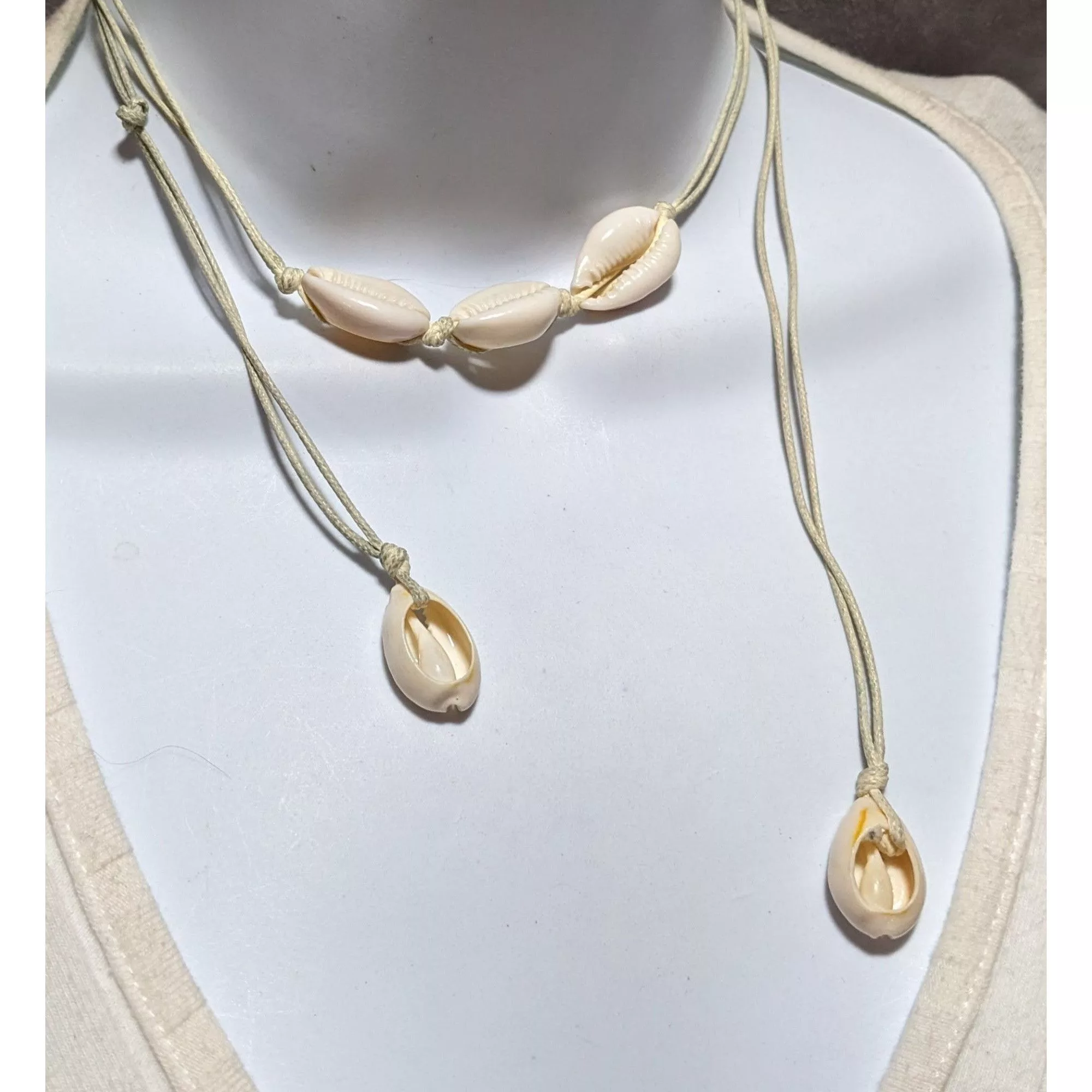 Other Necklaces Other Handmade Cowrie Shell Wrap Necklace White