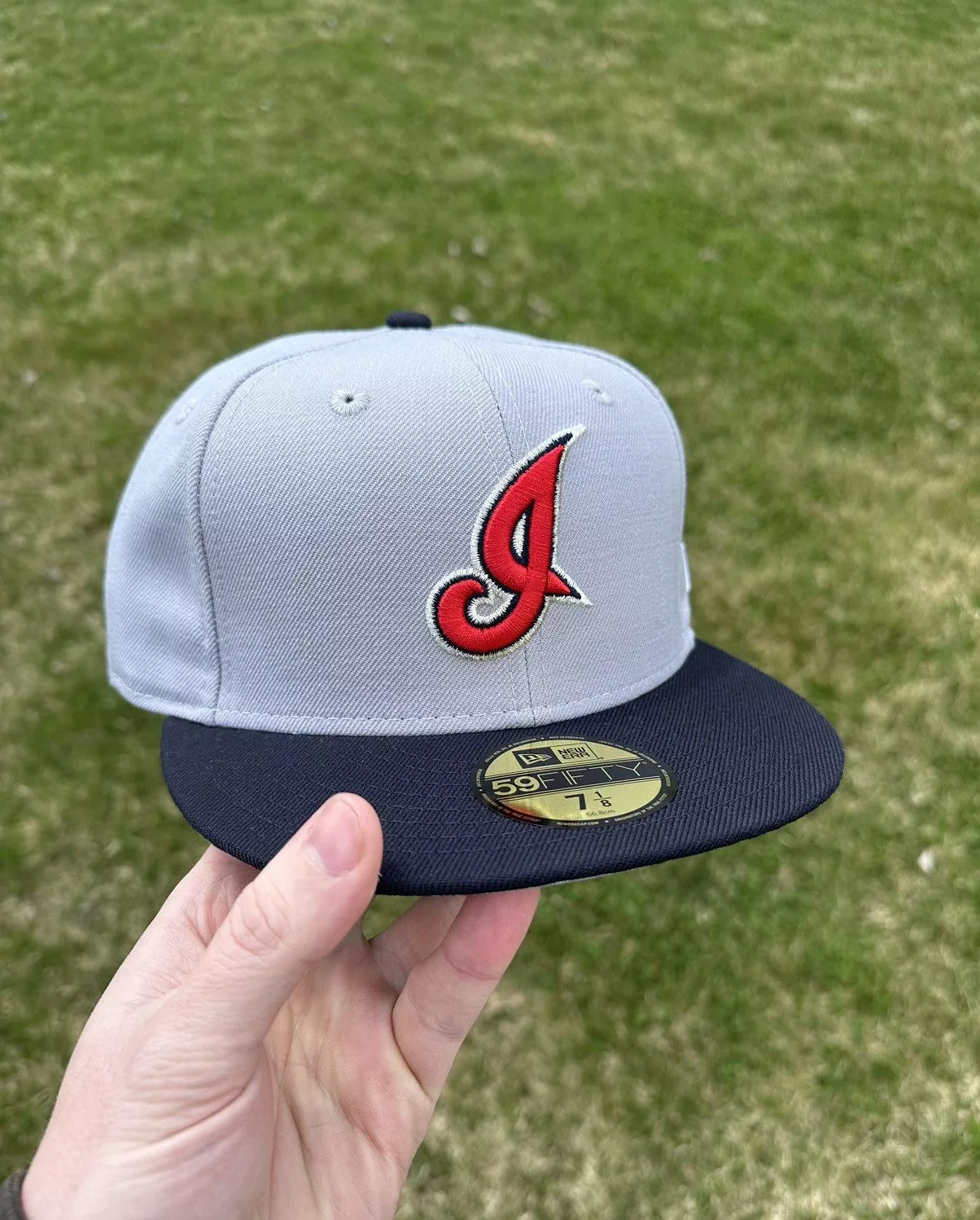Hat Club Hats Hat Club × MyFitteds × New Era Exclusive Cleveland Indians New Era Fitted 7 1/8 Two Tone Gray