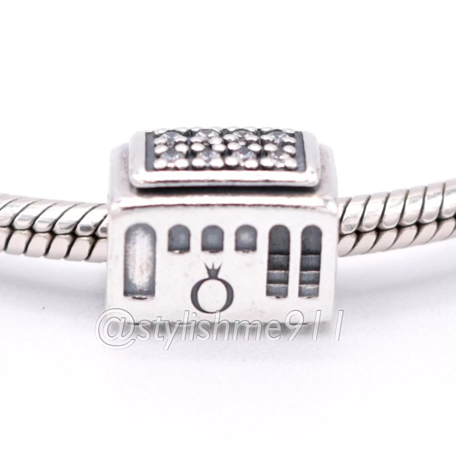 pandora Bracelets Authentic Pandora Cable Car Charm - 791219CZ Silver