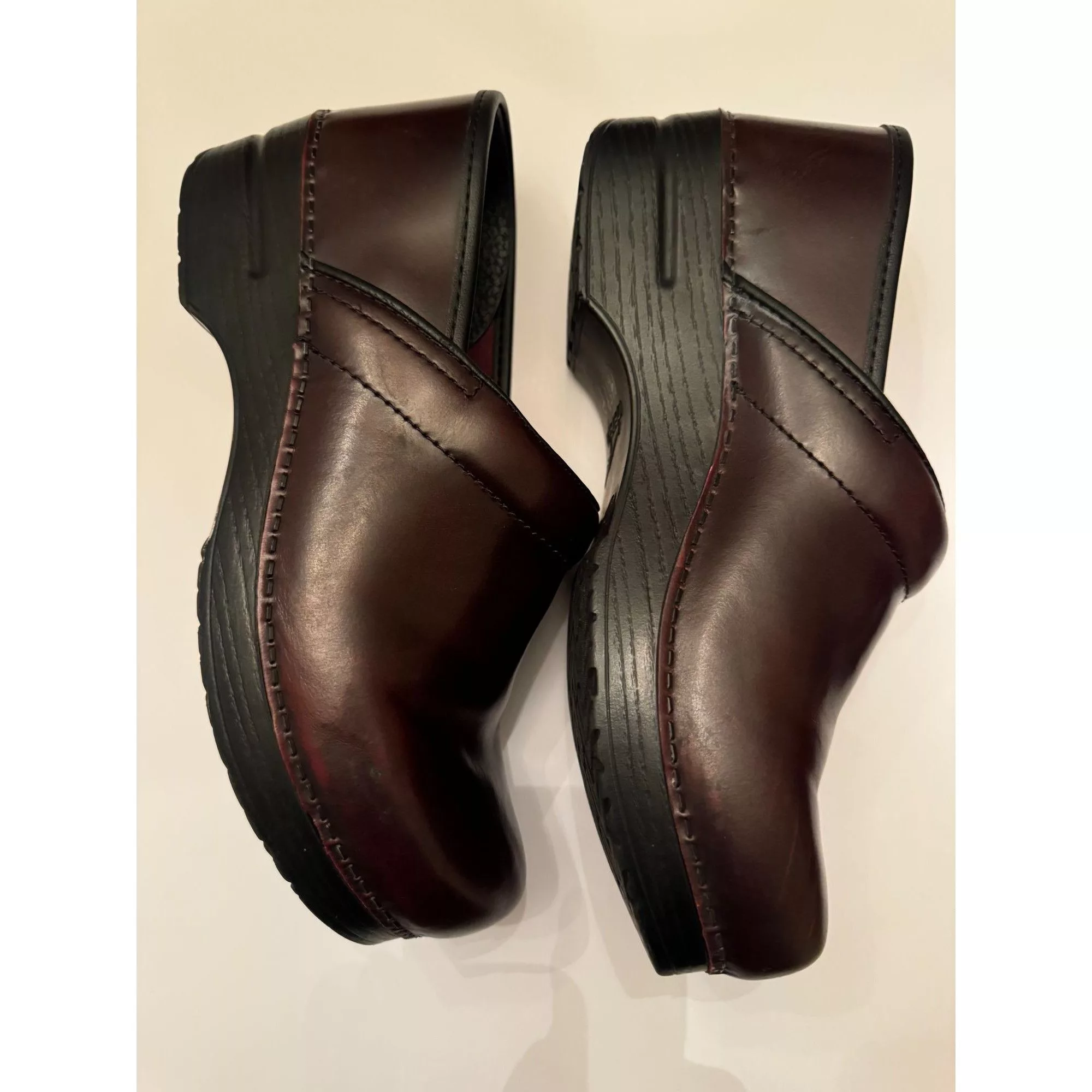 Dansko Mules Dansko Professional Burgundy Leather Clogs Size 41 Worn twi Red