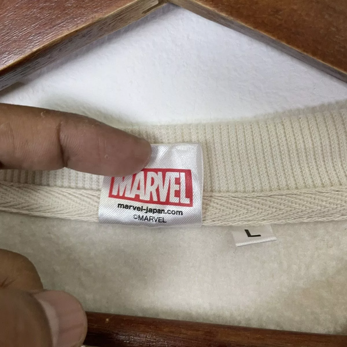 Marvel Comics Sweatshirts Hoodies Marvel Comics Vintage Marvel Spell Out Big Logo Fleece Sweatshirt White