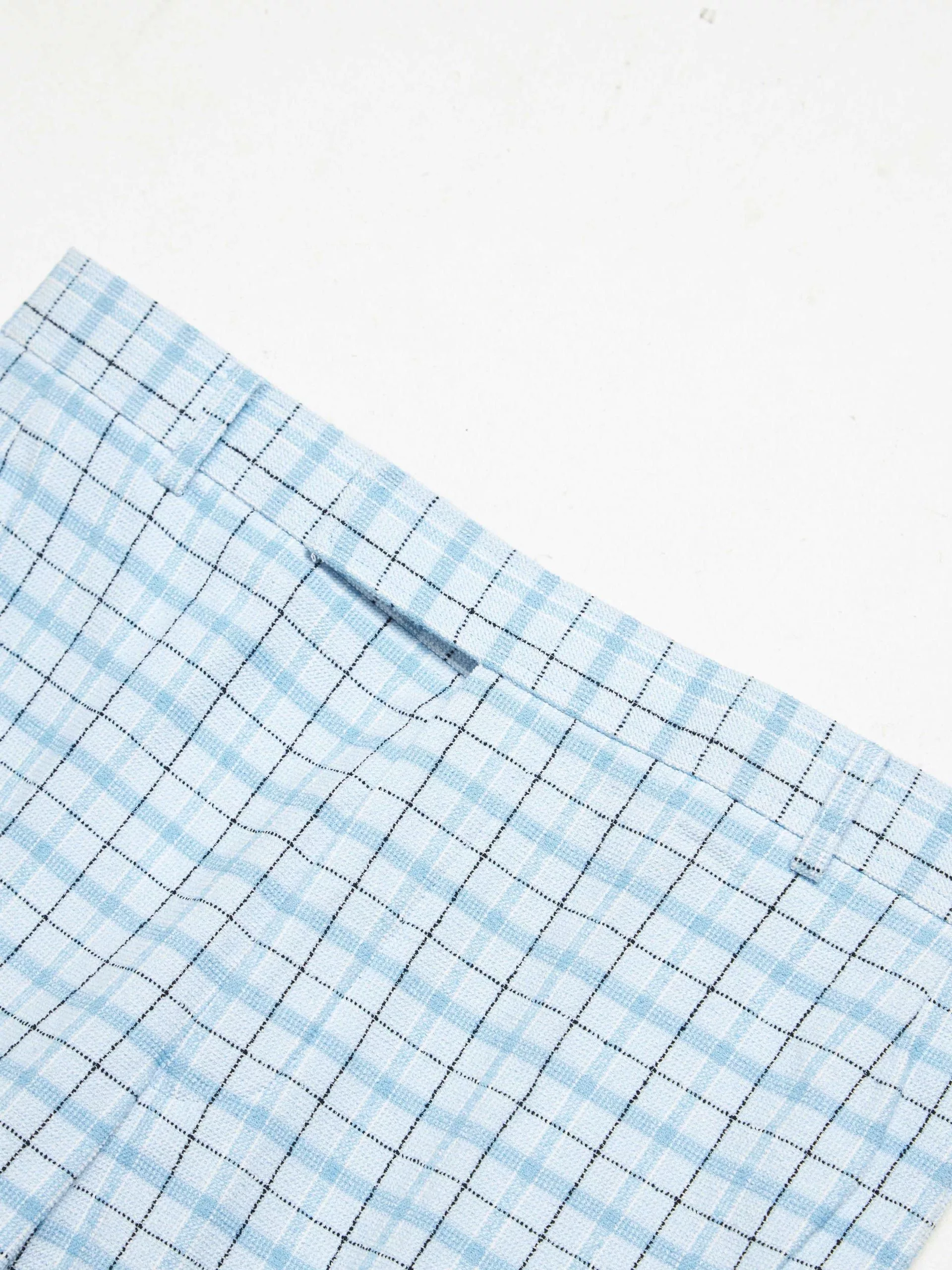 Thom Browne Casual Pants Thom Browne Light Blue Checkered Pants