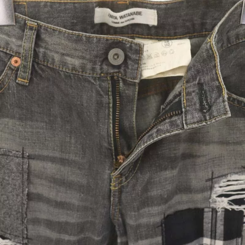 Junya Watanabe Denim Patchwork Damage Process Pants Gray