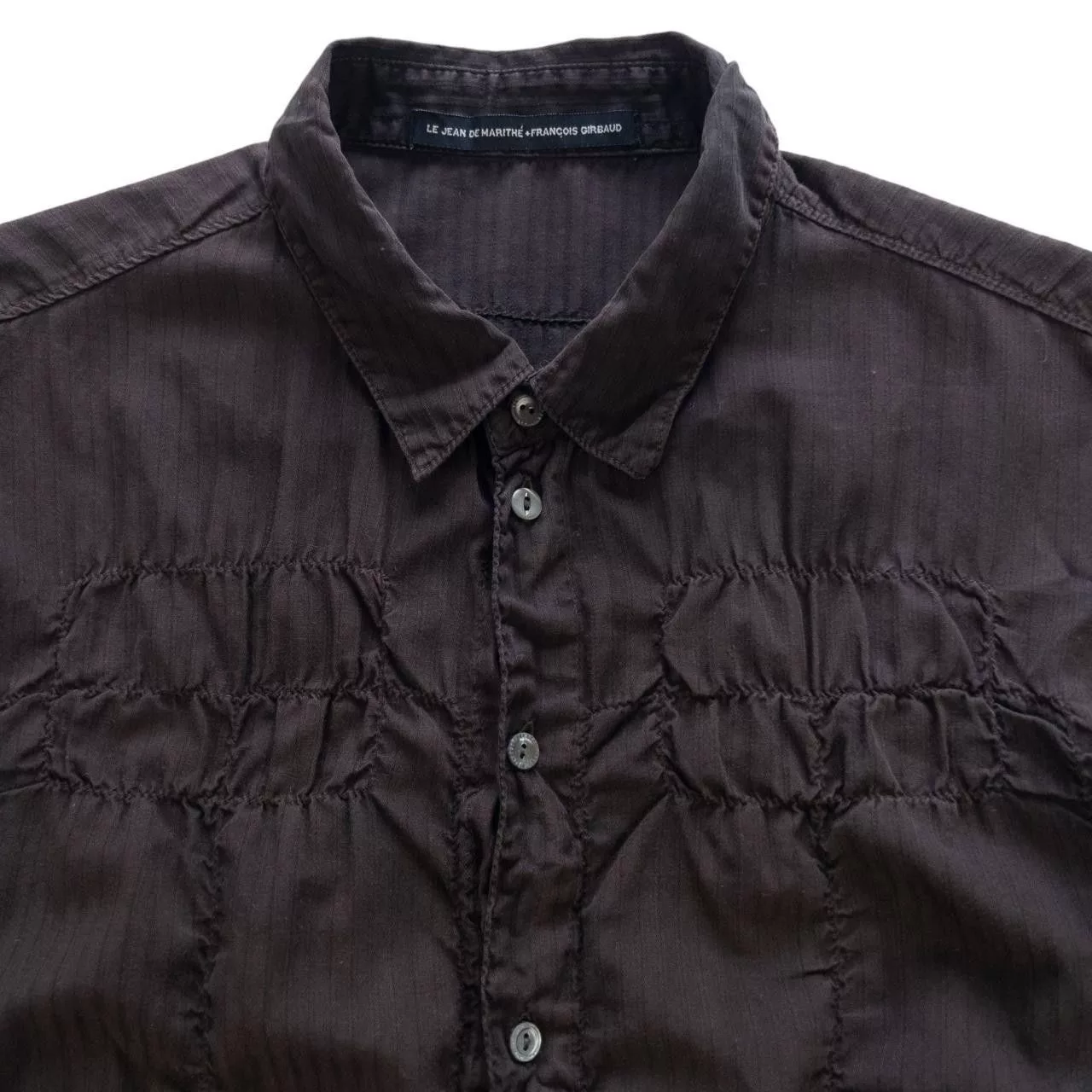 Marithe + Francois Girbaud Button Ups Vintage Marithe + Francois Girbaud Rouched Shirt Size M Brown