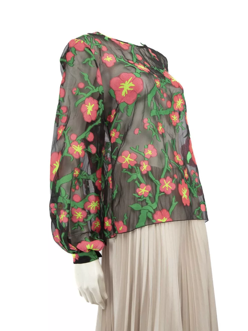 Other Blouses Other SS15 Floral Embroidered Sheer Blouse Multi