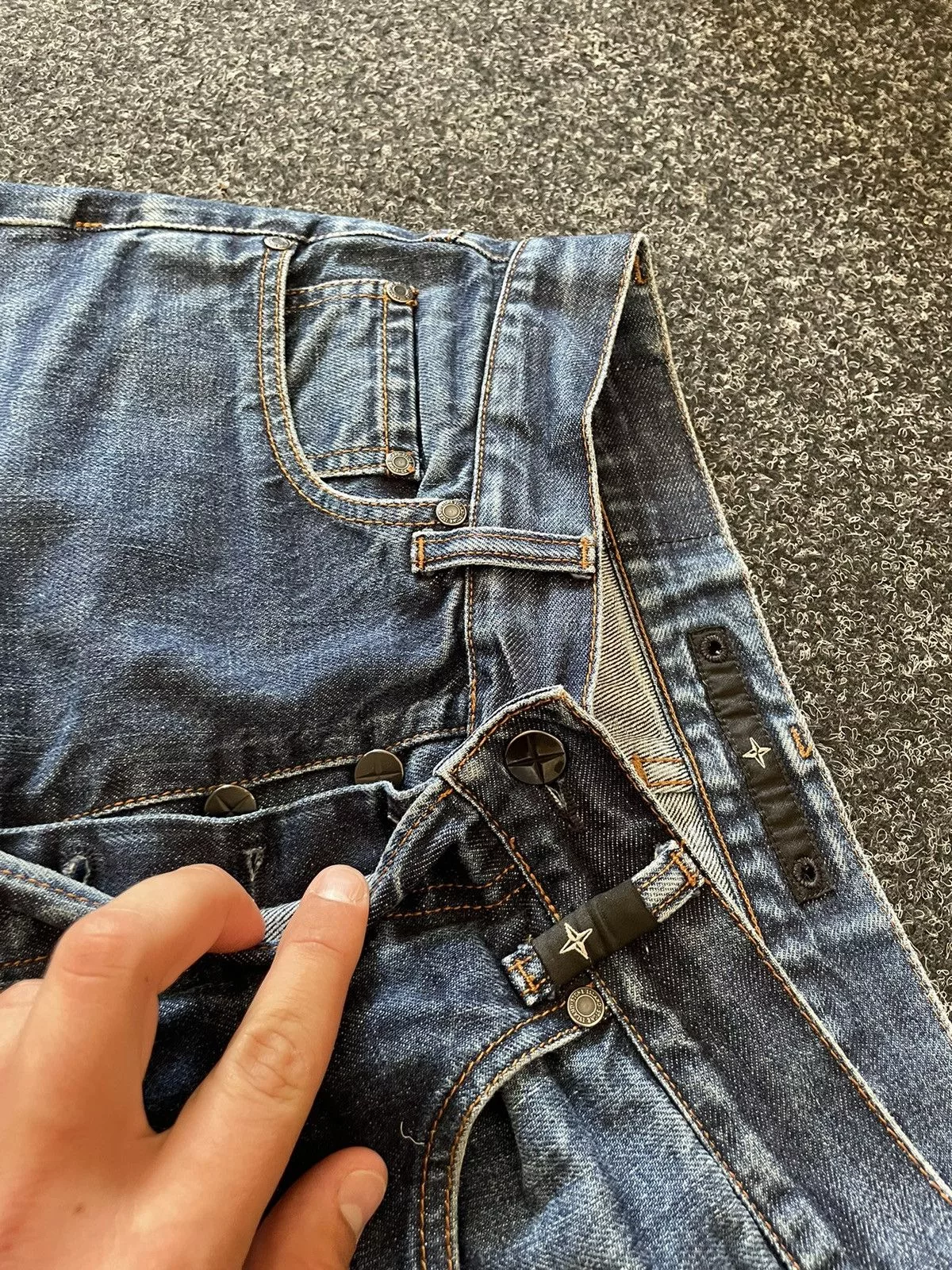 Stone Island × Vintage Stone island denim jeans pants 90s vintage old school money Multi Streetwear