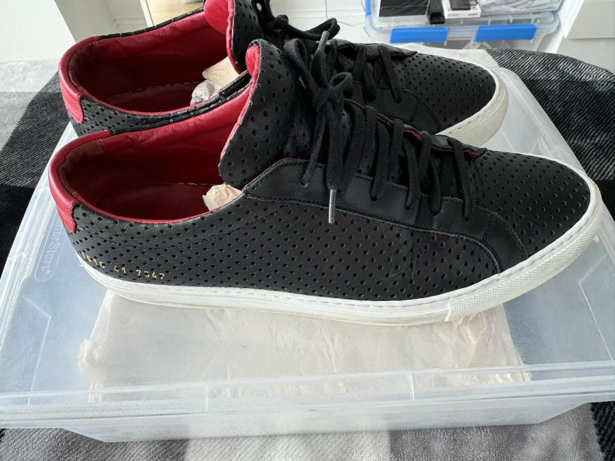 Common Projects Low Top Sneakers Common Projects Black Leather perforated Low top sz 41