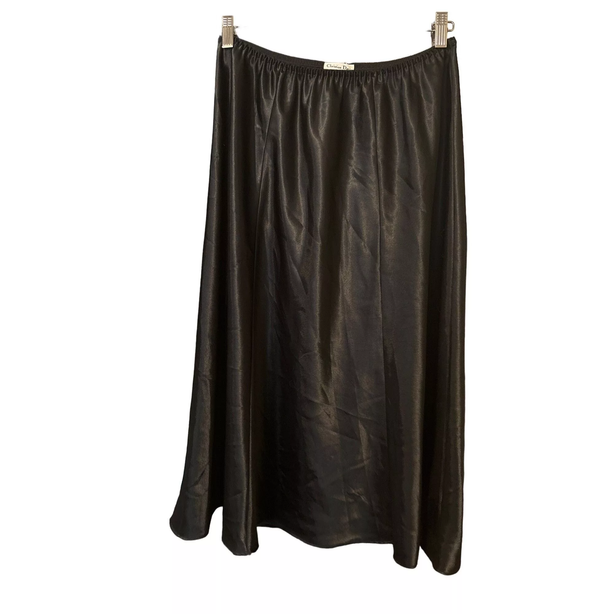 Vintage Maxi Skirts Women's Vintage Christian Dior Half Slip Maxi Long Size Larg Black