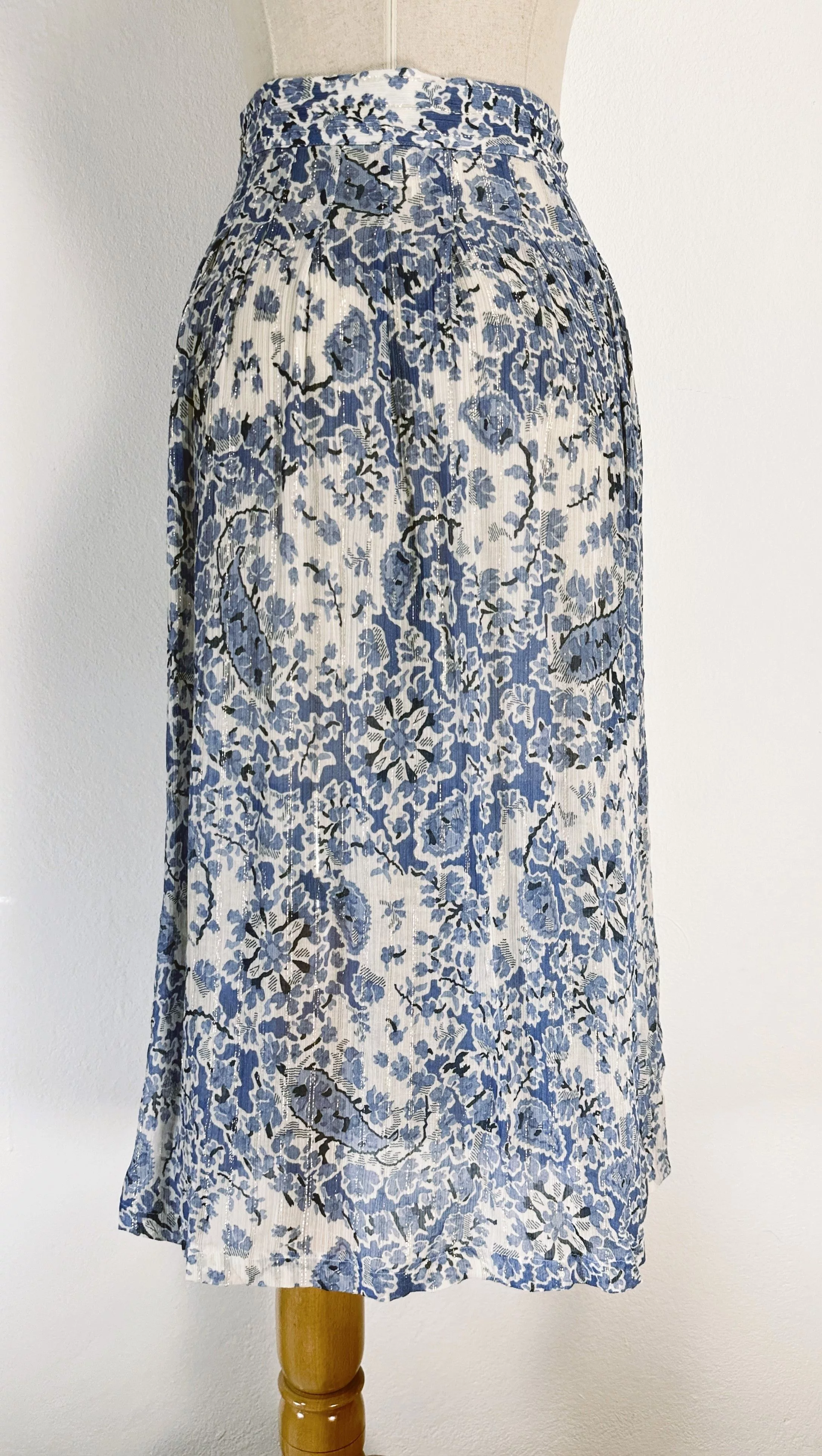 Sezane Midi Skirts Sezane Blue Midi Skirt