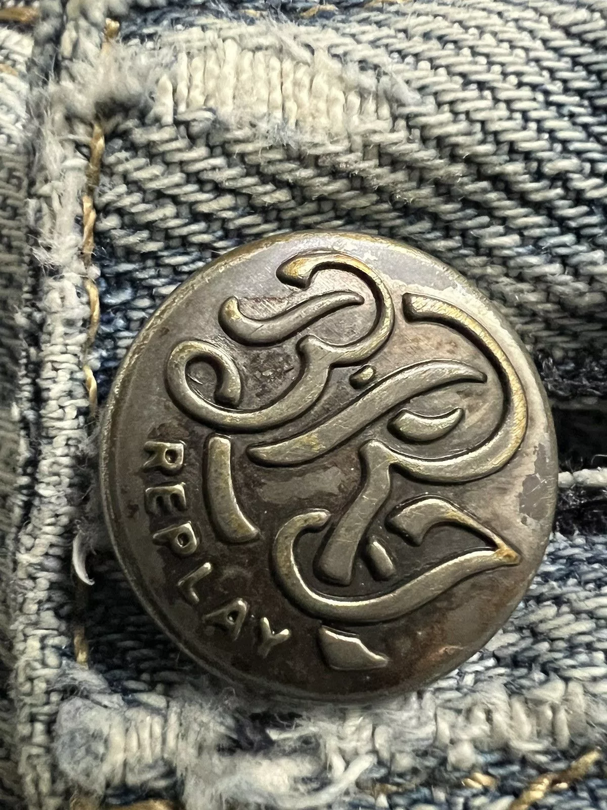 Replay × Vintage REPLAY DENIM DISTREES BUTTON FLY Blue