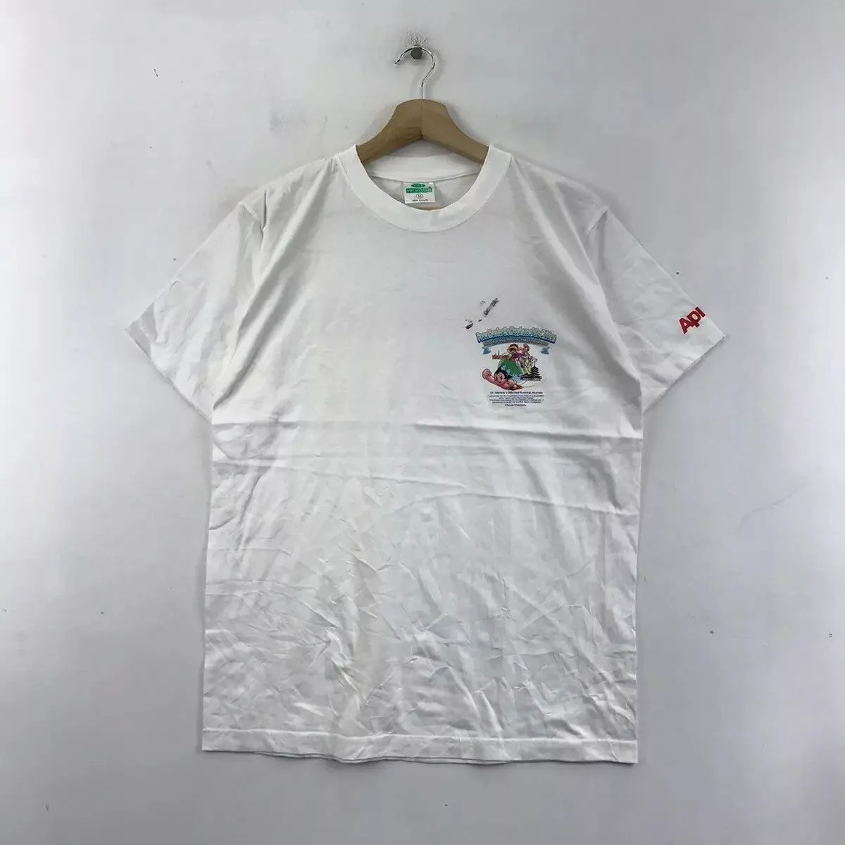 Anime Short Sleeve T Shirts Vtg ASTRO BOY ANIME Mighty Atom Welfare Event Tee Shirt White Vintage