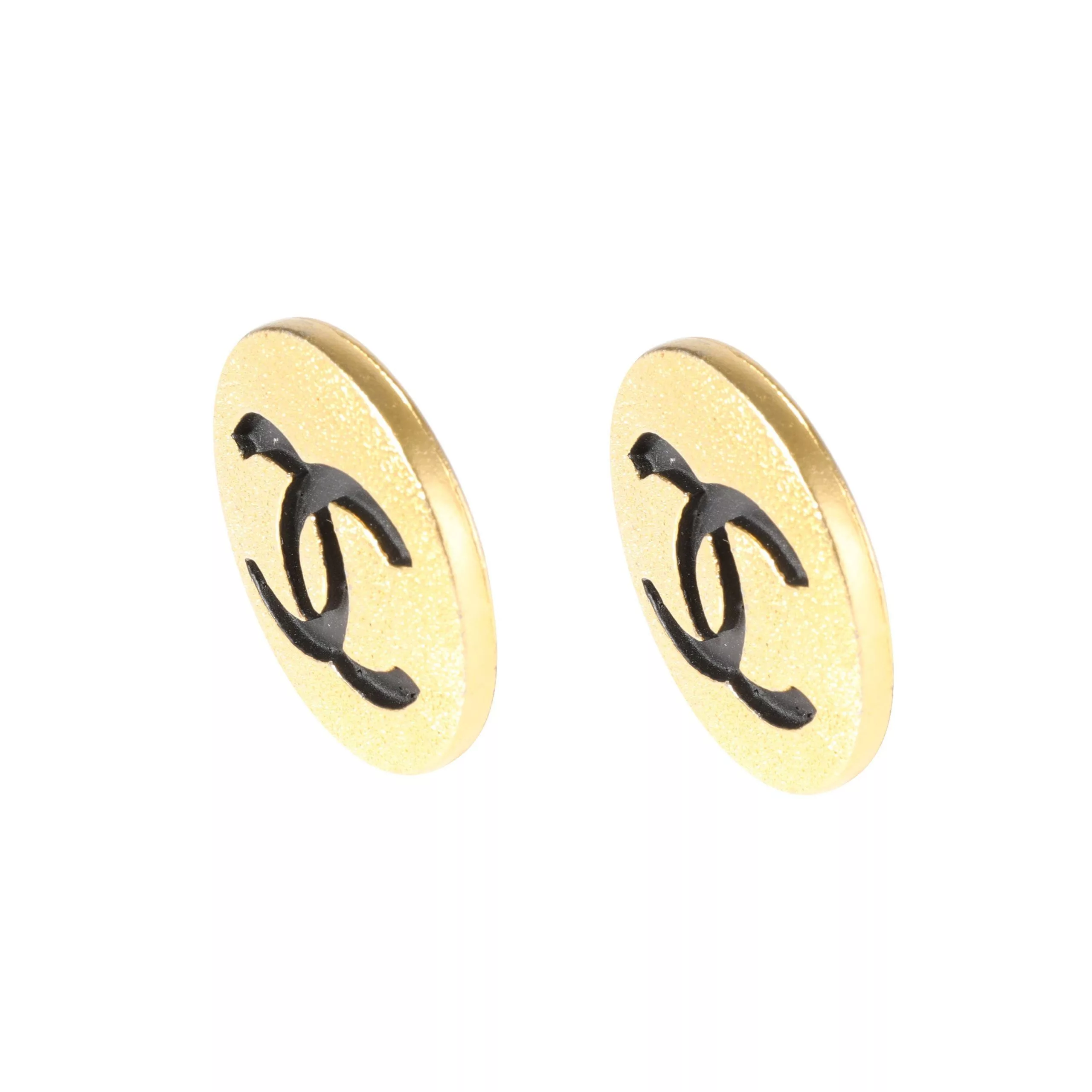 Chanel Rings Gold Tone Chanel Large CC Button Earring