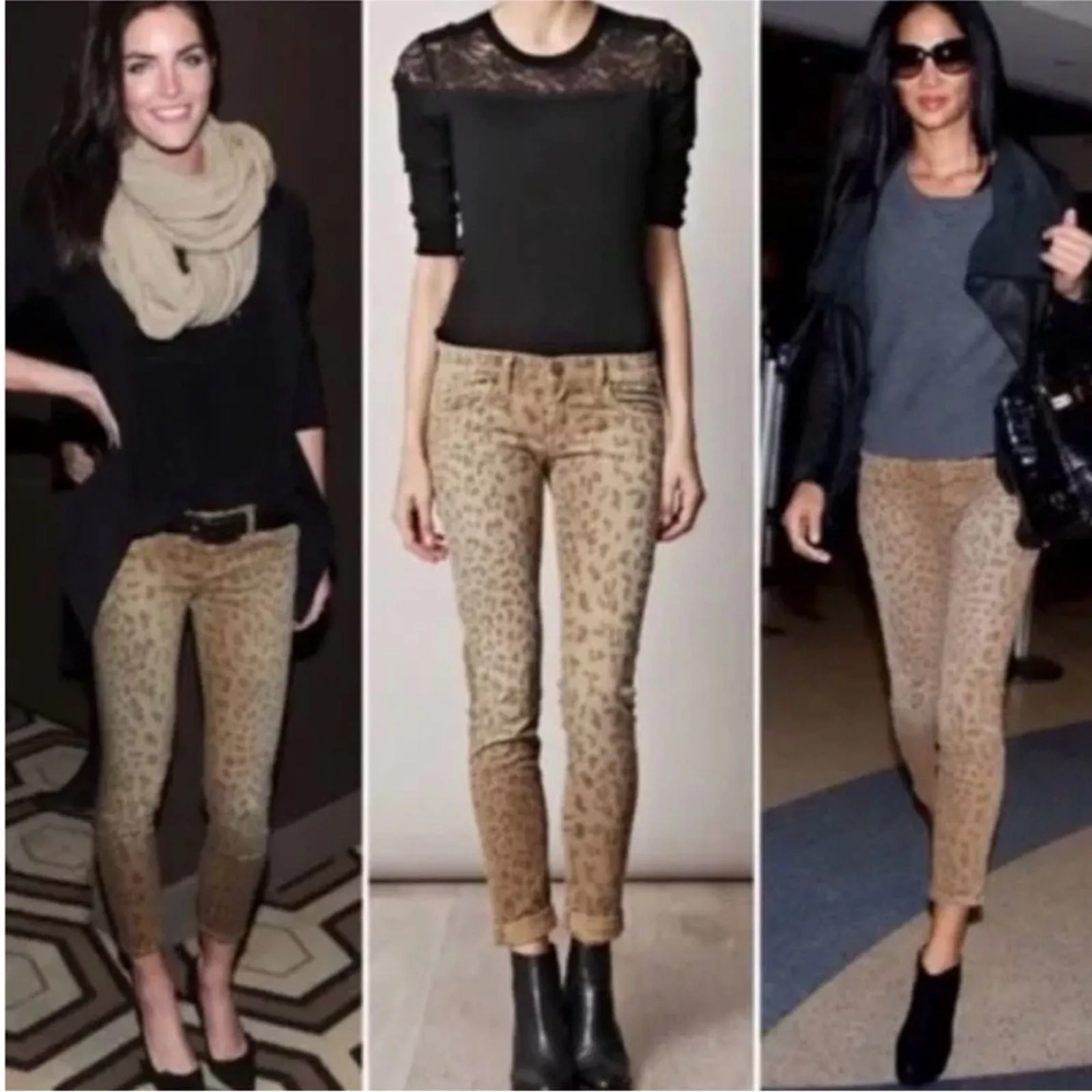 Current/Elliot Jeans Current/Elliott Leopard Skinny Stiletto Jean Sz 25 Indie Y2K Brown
