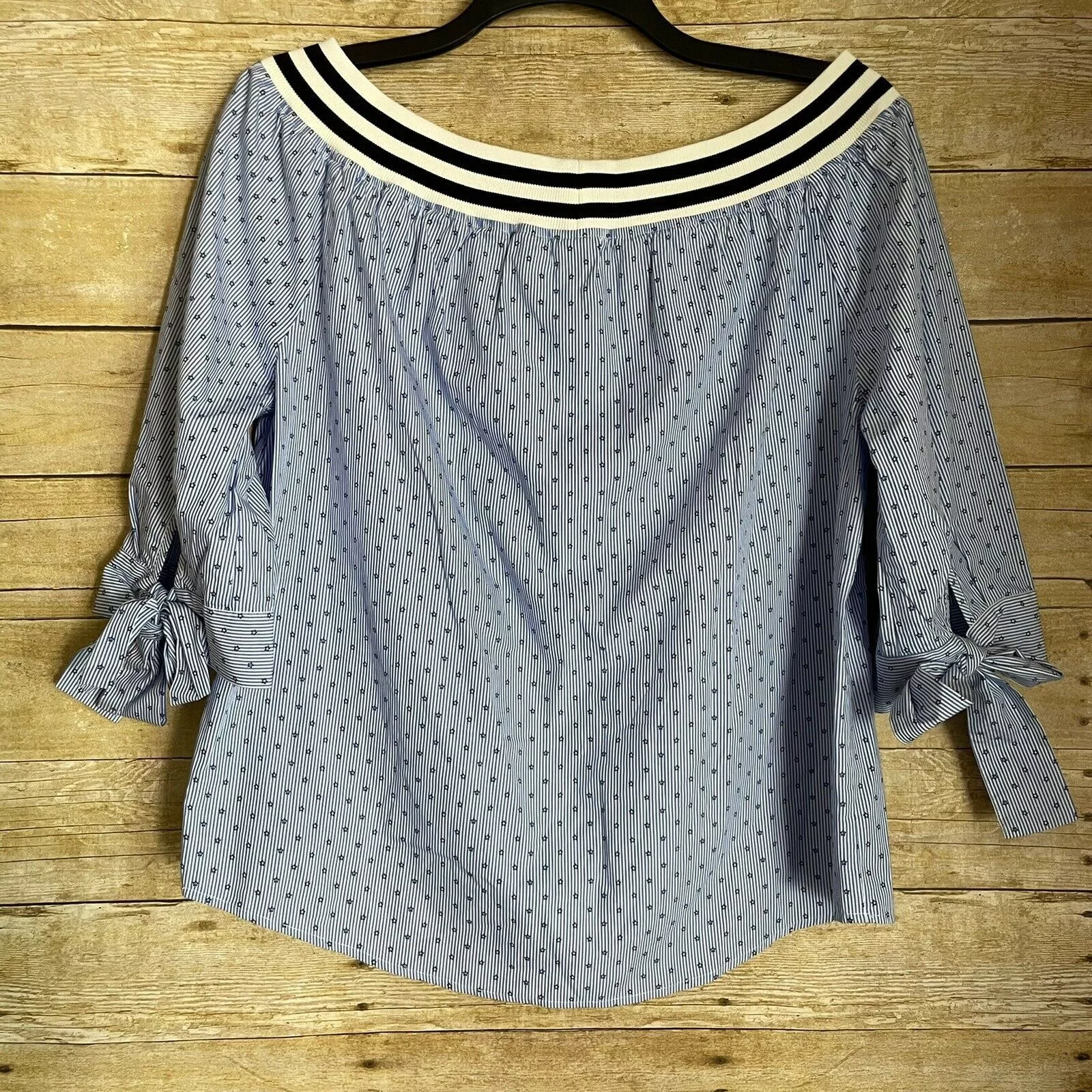 BLANKNYC Blouses BLANKNYC Stars Blue Off The Shoulder Top - Size Large