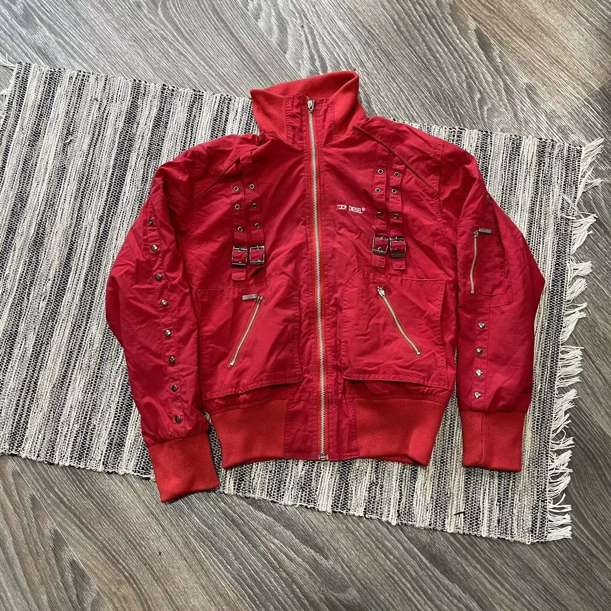 Diesel Jackets Diesel × If Six Was Nine Diesel y2k bomber punk chrome jacket rock desert parachute Red Avant-Garde