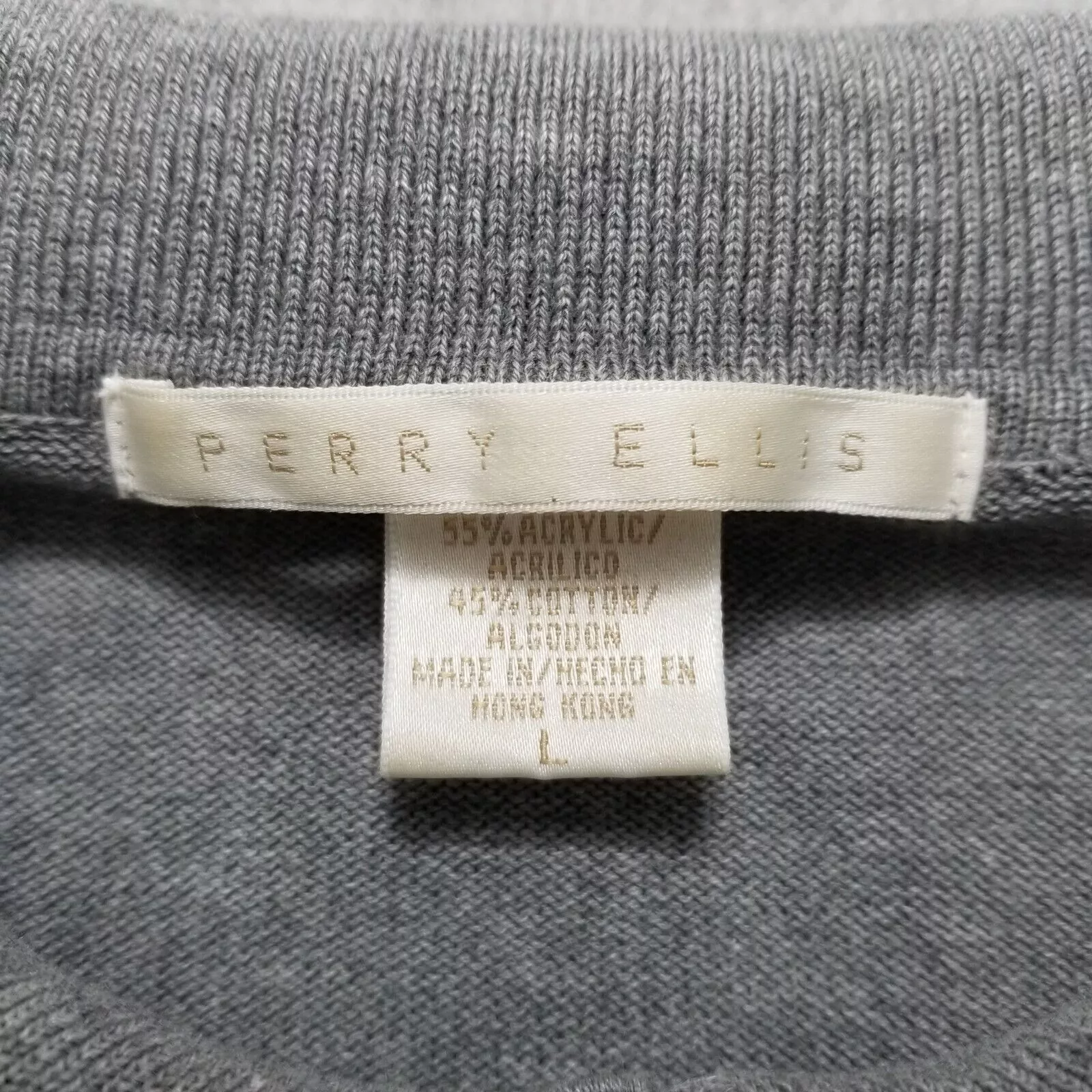 Perry Ellis Sweaters Knitwear Perry Ellis Sweater Mens Large Long Sleeve Pullover Gray
