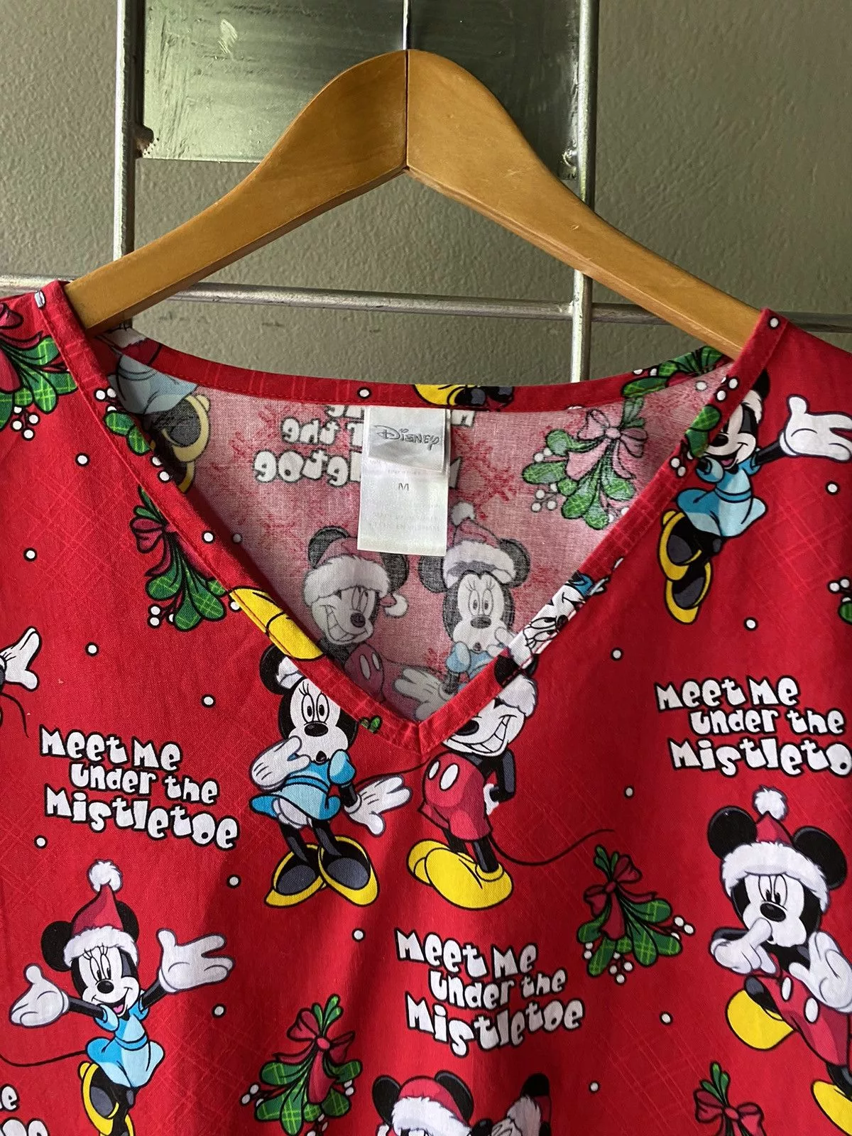 Mickey Mouse Blouses Mickey Mouse vintage v neck blouse Red