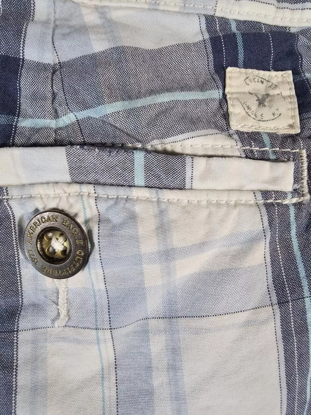 Designer Shorts Designer American Eagle Prep Fit Men's 36 Blue Plaid Shorts