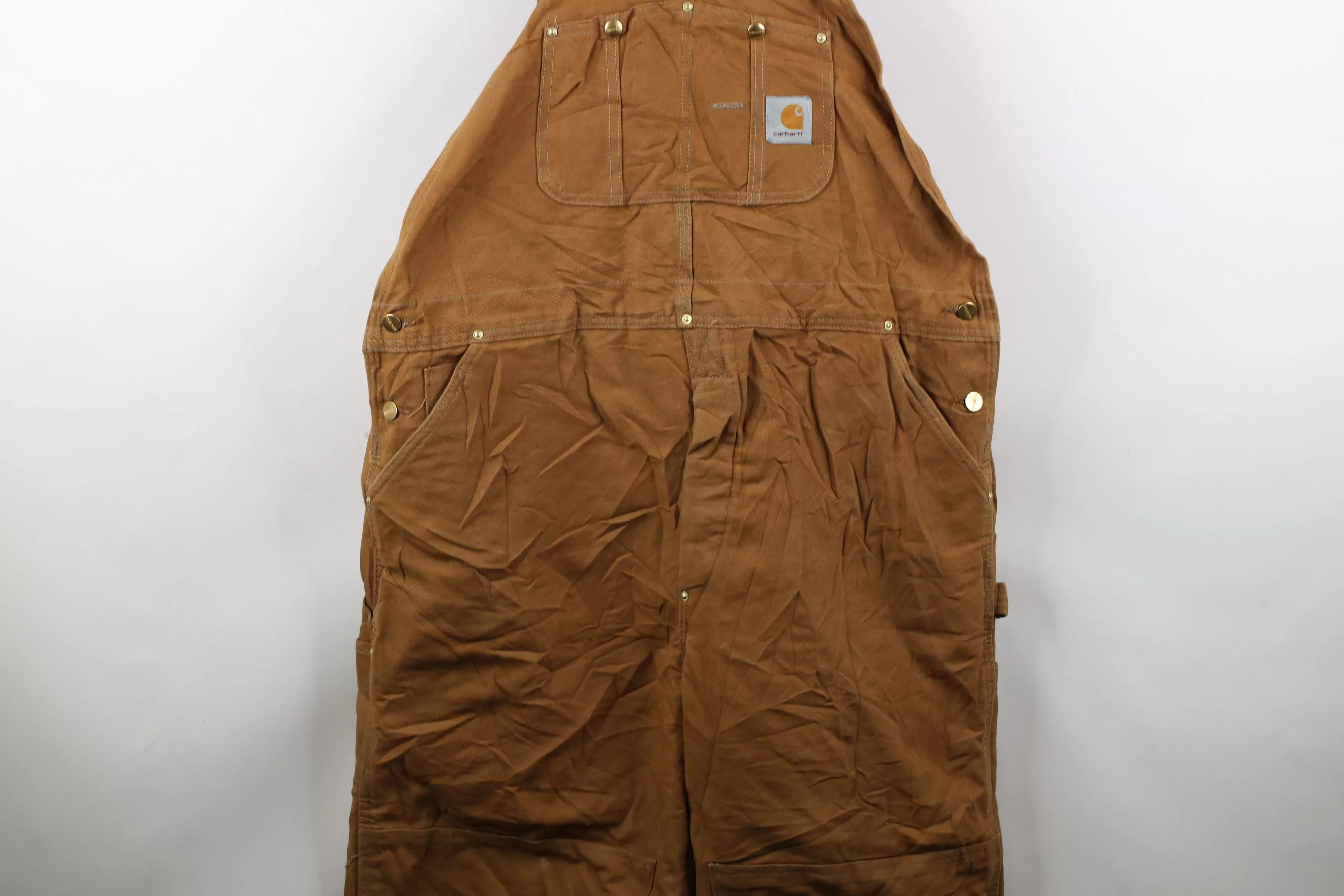 Carhartt Overalls Jumpsuits Carhartt × Vintage Vintage Y2K 2002 Carhartt Wide Leg Double Knee Overalls Brown