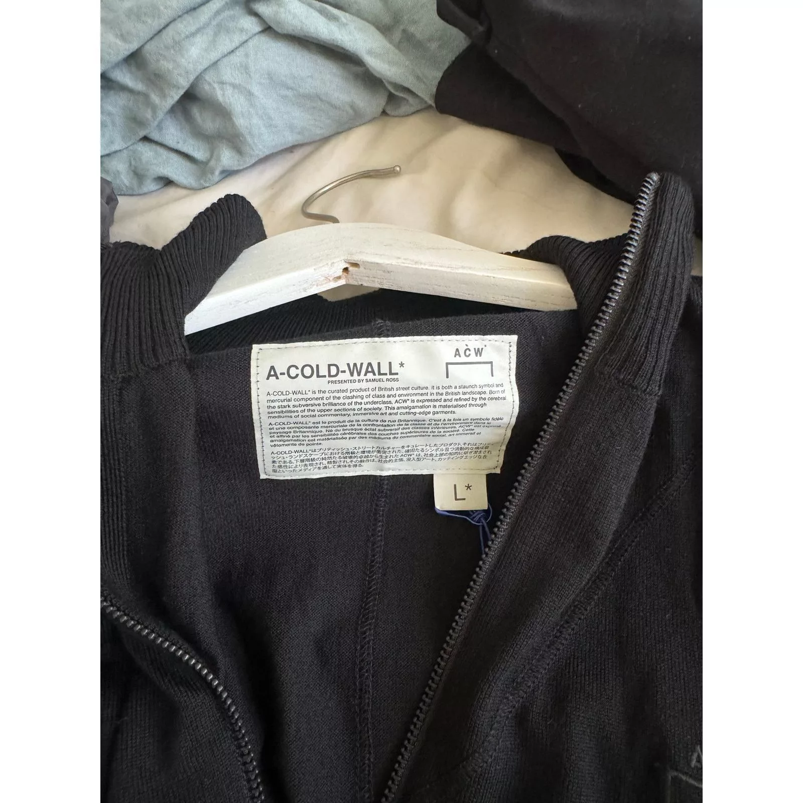 A-COLD-WALL* Sweaters Knitwear A-COLD-WALL* Full Zip Stand Collar Warm Up Jacket Black