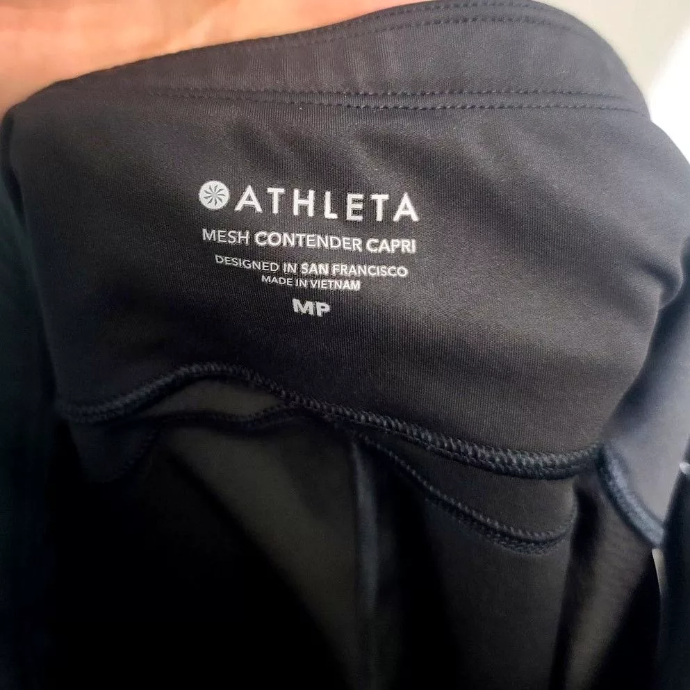 Athleta Leggings Athleta Contender Mesh Crop Black