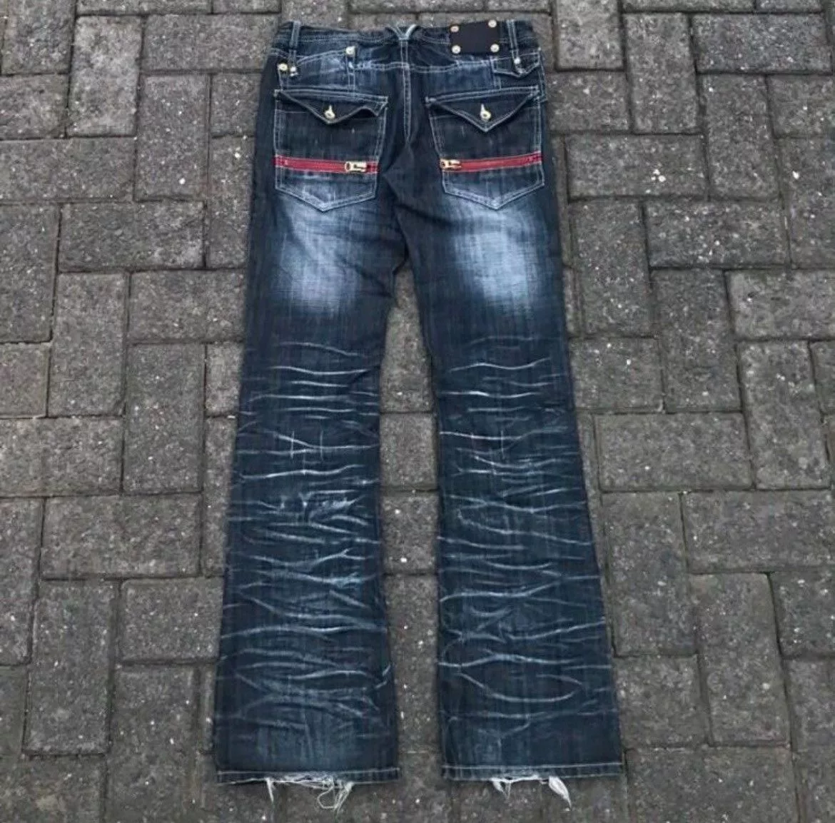 semanticdesign Denim semanticdesign Semantic Design Faded Flare Denim Pants Blue