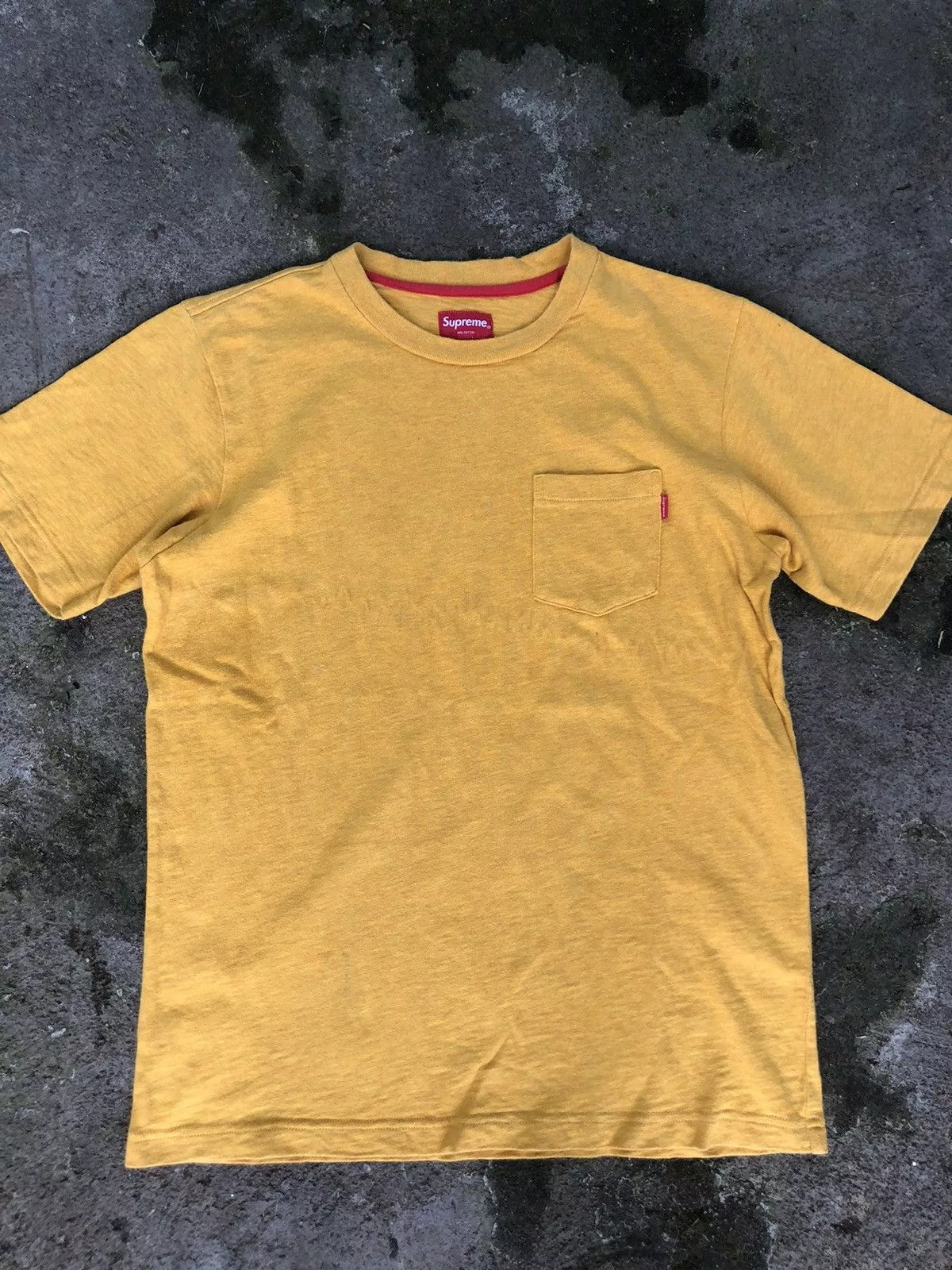 Supreme Polos SUPREME POCKET TEE Yellow Streetwear